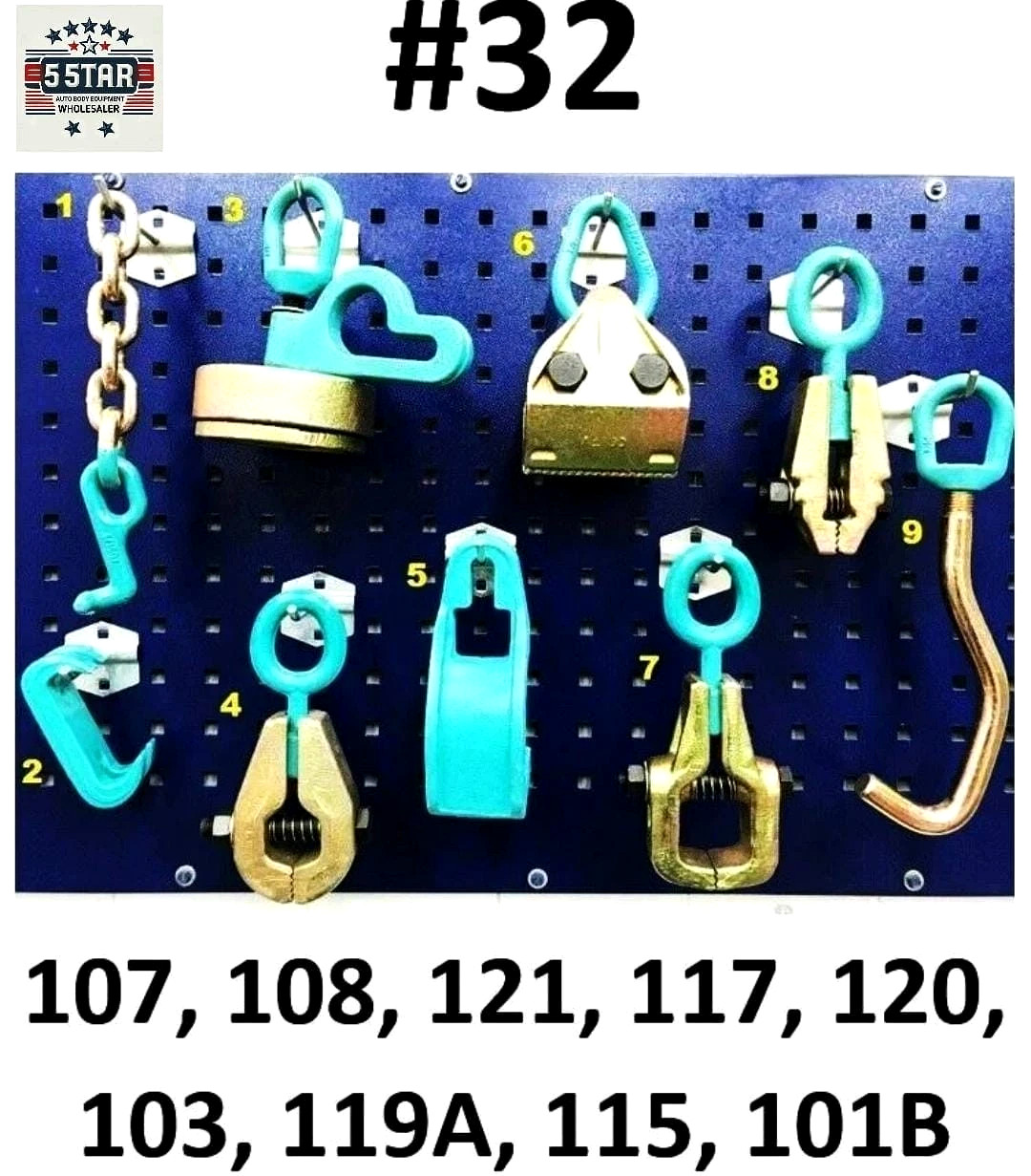 SET#32 - 9 PIECE TOOL AND CLAMP AUTO BODY FRAME MACHINE HEAVY DUTY