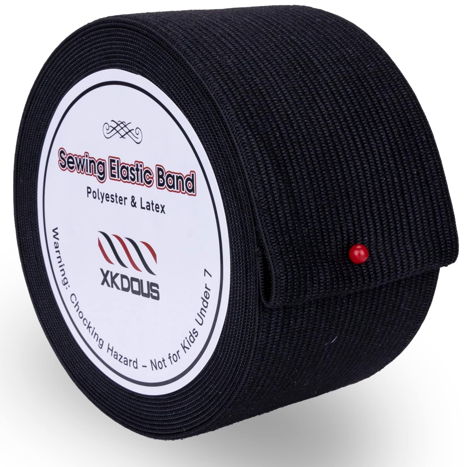 2 Inch 7 Yards Elastic Band for Sewing Black Stretch Fabric Webbing