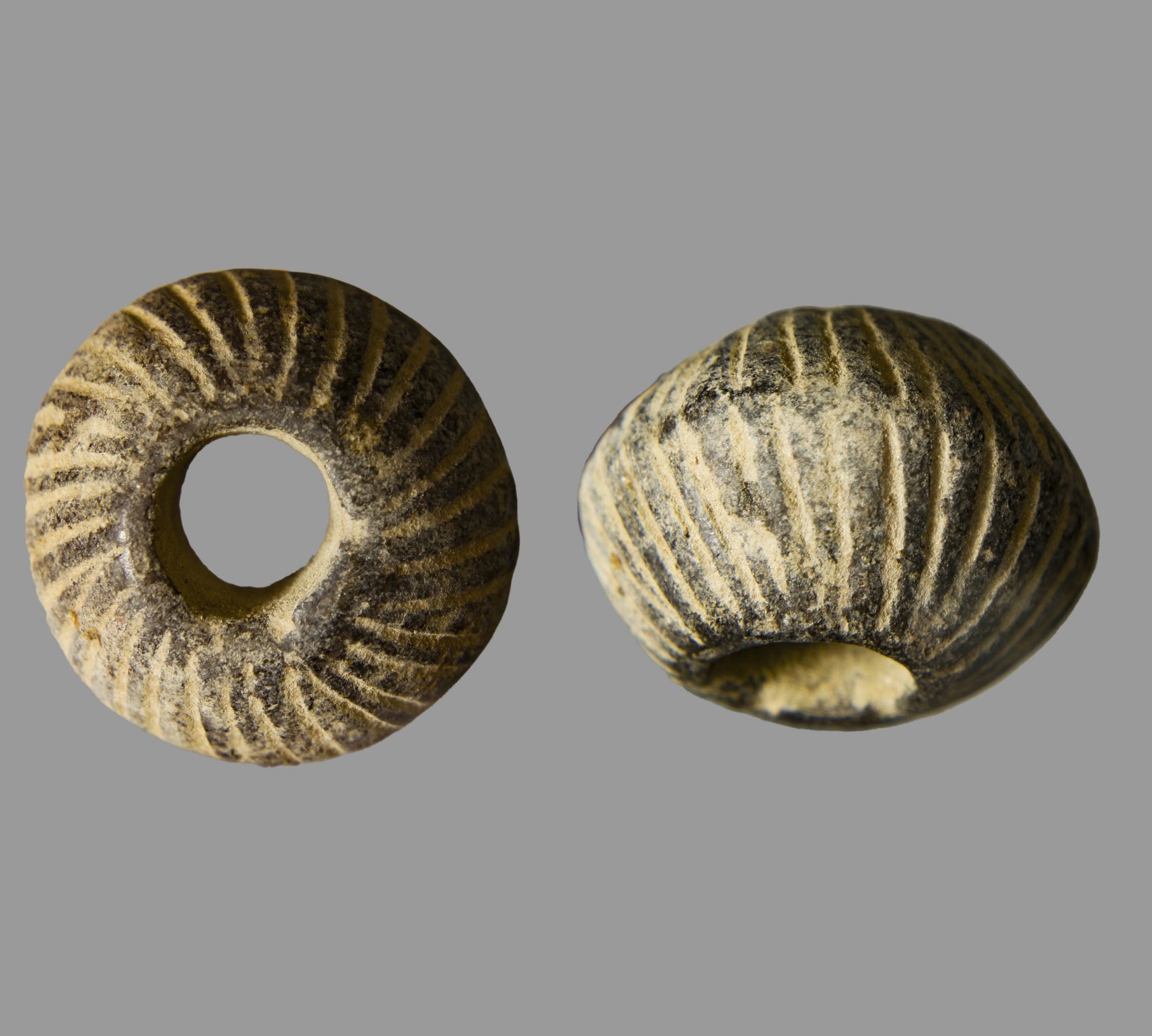 Levantine / Canaanite / Phoenician Heavy Spiraled Bronze Bead or Spindle Whorl Levantine / Canaanite / Phoenician Heavy Spiraled Bronze Bead or Spindle Whorl