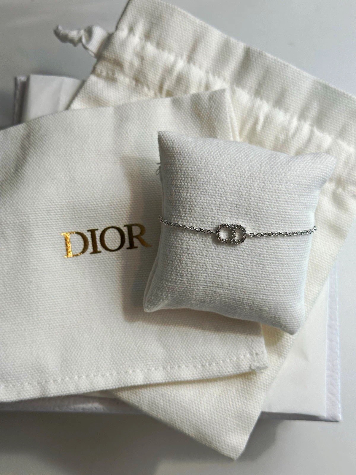 Dior Petit CD Bracelet Silver-Finish Metal and Sparkling Crystals Dior Petit CD Bracelet Silver-Finish Metal and Sparkling Crystals