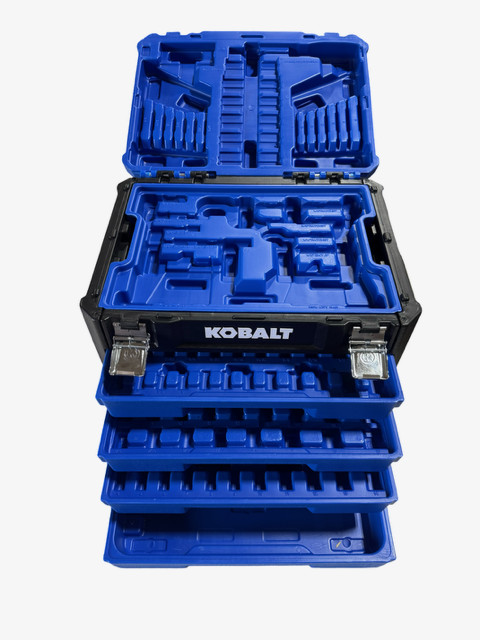 Kobalt Chest Blue Mold Hard Case Holds 286pc SAE & Metric Tools not Included Kobalt Chest Blue Mold Hard Case Holds 286pc SAE & Metric Tools not Included