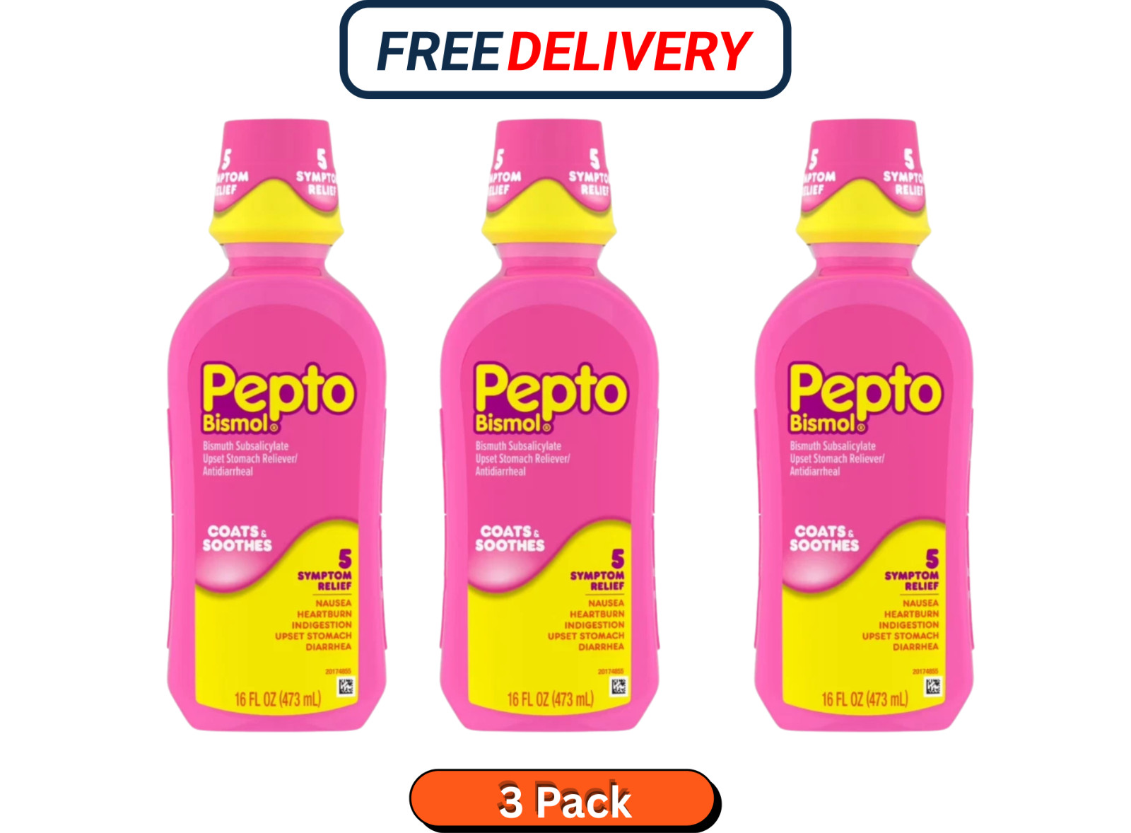 Pepto Bismol Liquid Fast Acting Upset Stomach & Diarrhea Relief 16 Oz - 3 Pack Pepto Bismol Liquid Fast Acting Upset Stomach & Diarrhea Relief 16 Oz - 3 Pack
