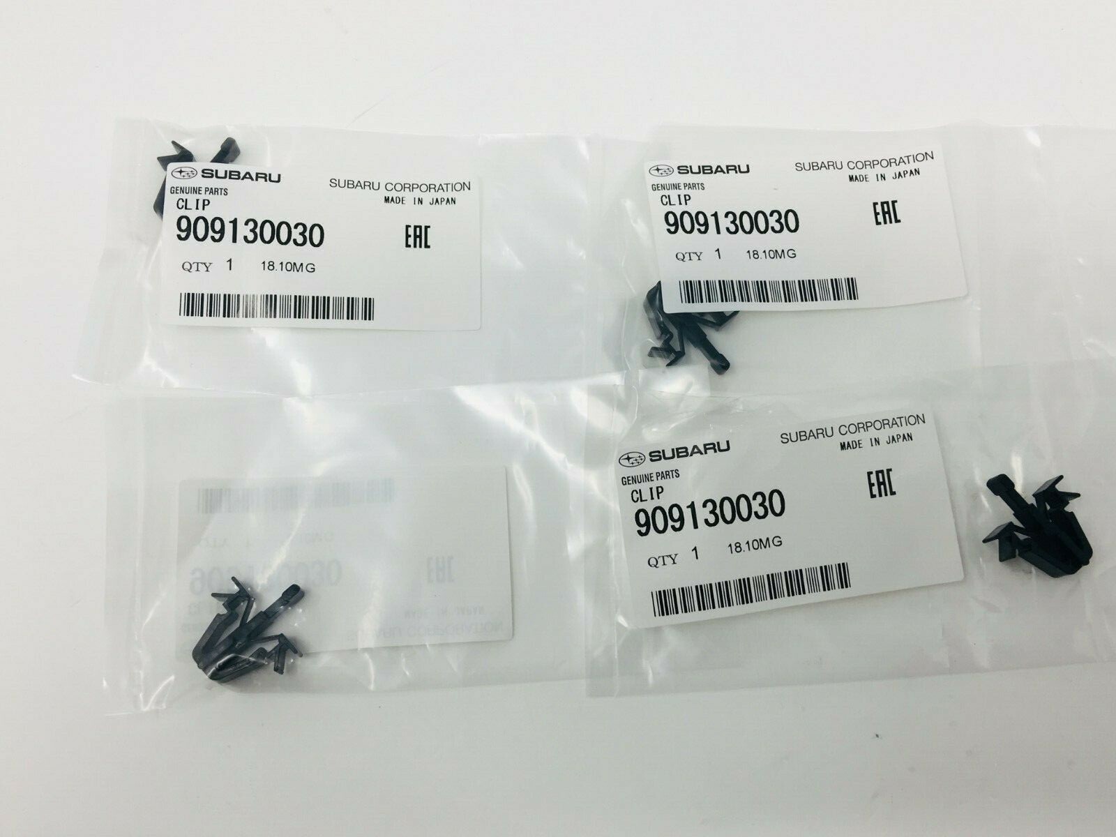 2002-2005 Subaru Impreza WRX STi Front Grille Clips SET 909130030 (X4 ) OEM NEW