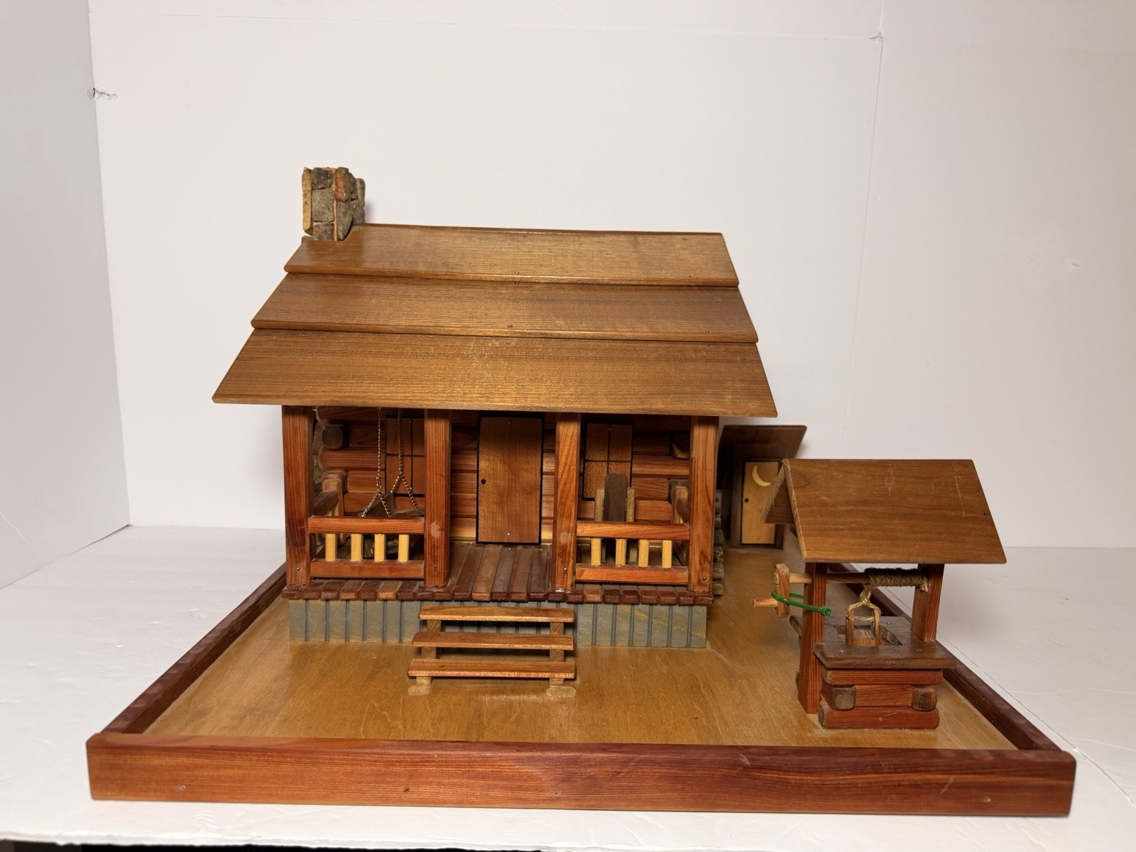 VTG Primitive Log Cabin Handmade Folk Art Rustic Decor VTG Primitive Log Cabin Handmade Folk Art Rustic Decor