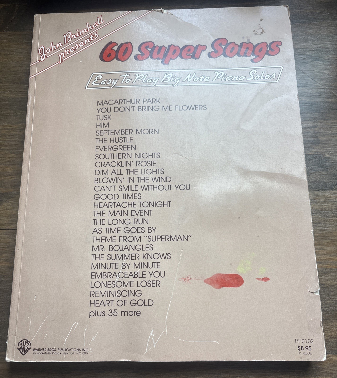 JOHN BRIMHALL PRESENTS 60 SUPER SONGS Easy to Play Big Note Piano Solos - Br...