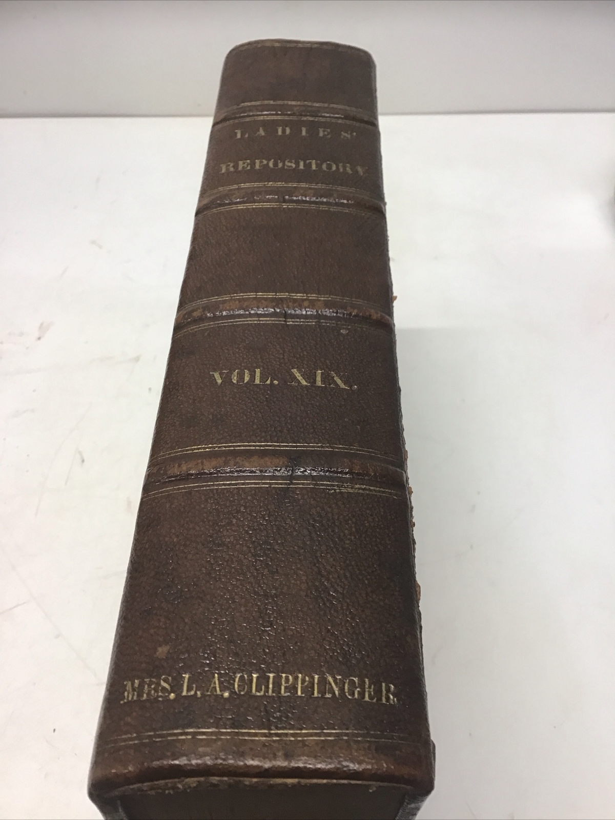 1859  Leather Book -The Ladies' Repository; A Monthly Periodical Jan - Dec. 1859