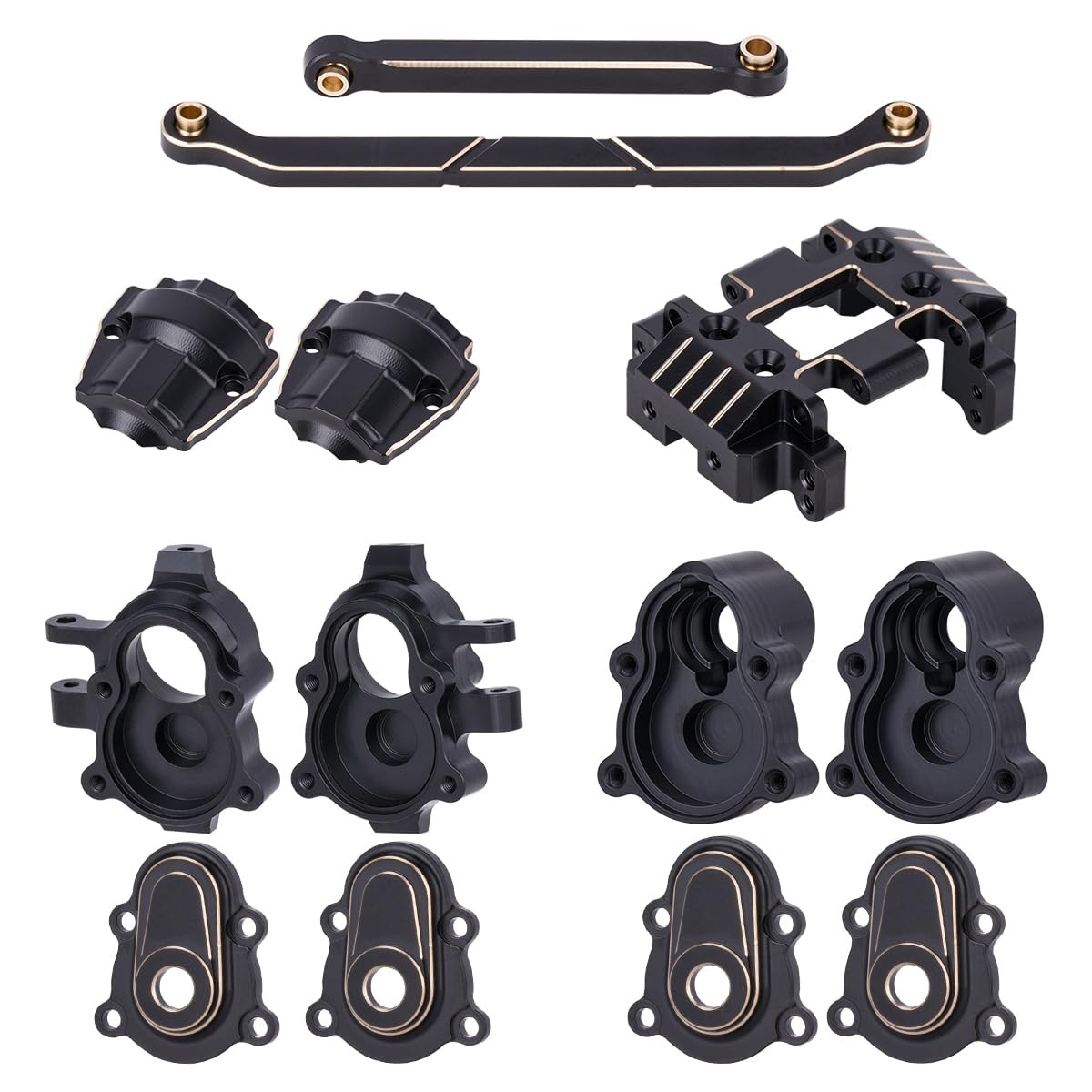 For Redcat Ascent 18 Brass Steering Knuckle Outer Portal Housing Diff Cover Kit 