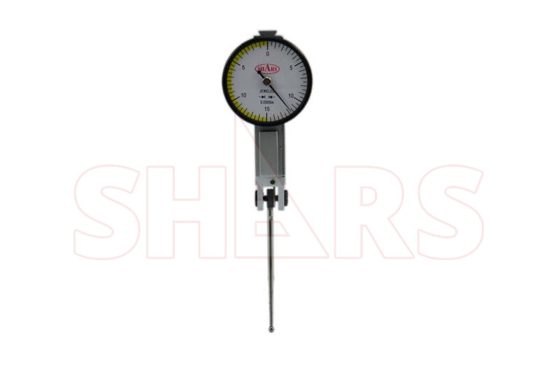 Shars 1.25” White Face Dial Test Indicator .030 0-15-0 .0005” 44mm Long Probe ]