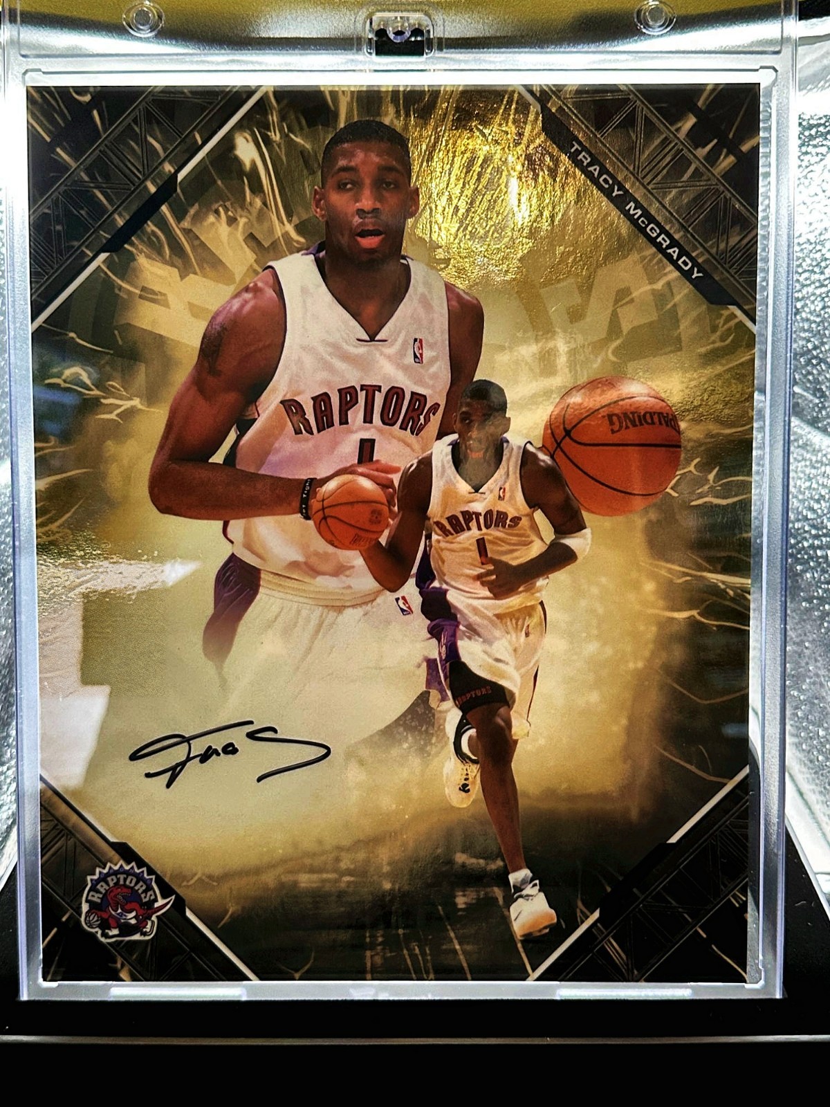 2025-26 Under Wraps Emanate Tracy McGrady Gold 02/50 Auto 8x10