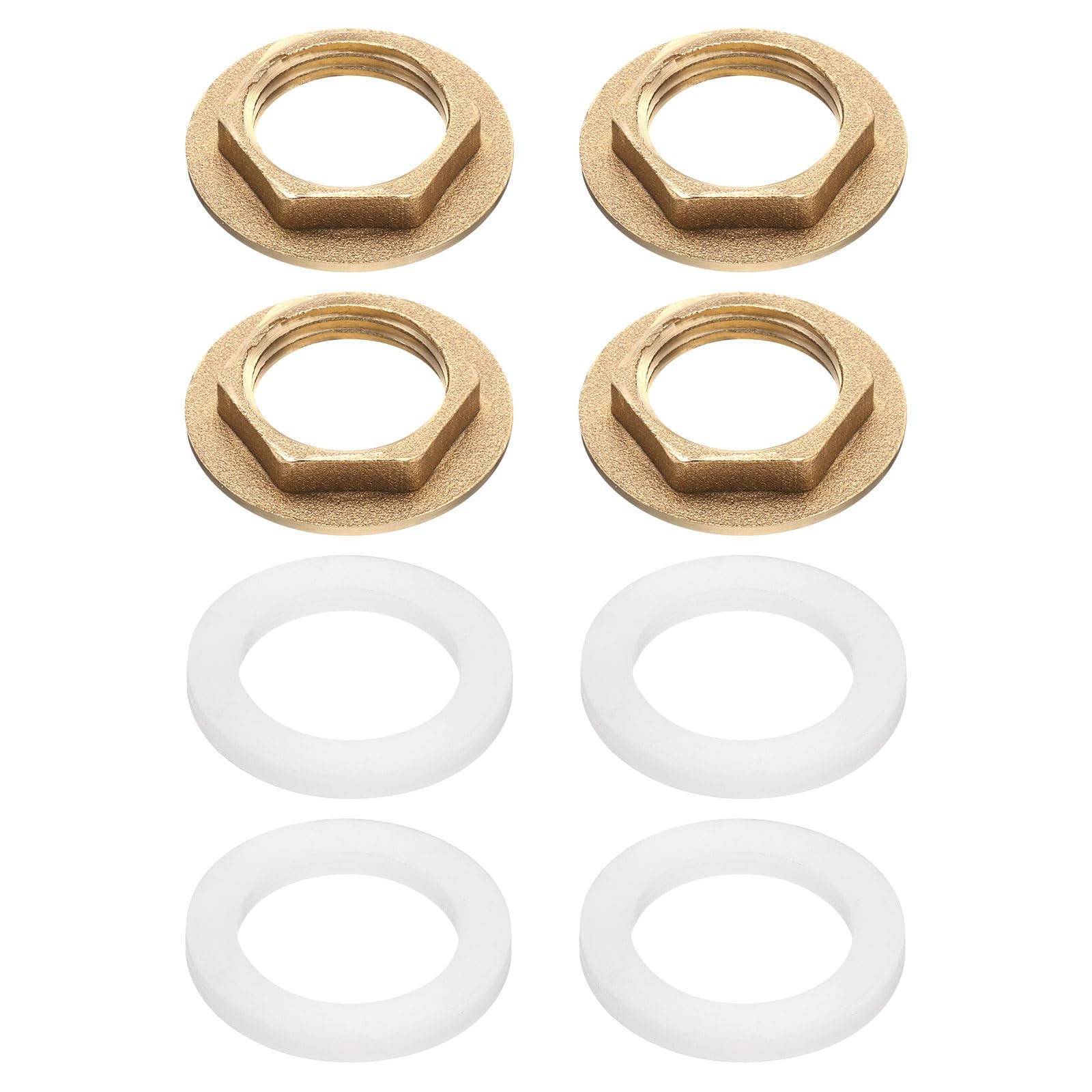 uxcell 4Pcs Brass Lock Nuts Pipe Fitting, G1/2\