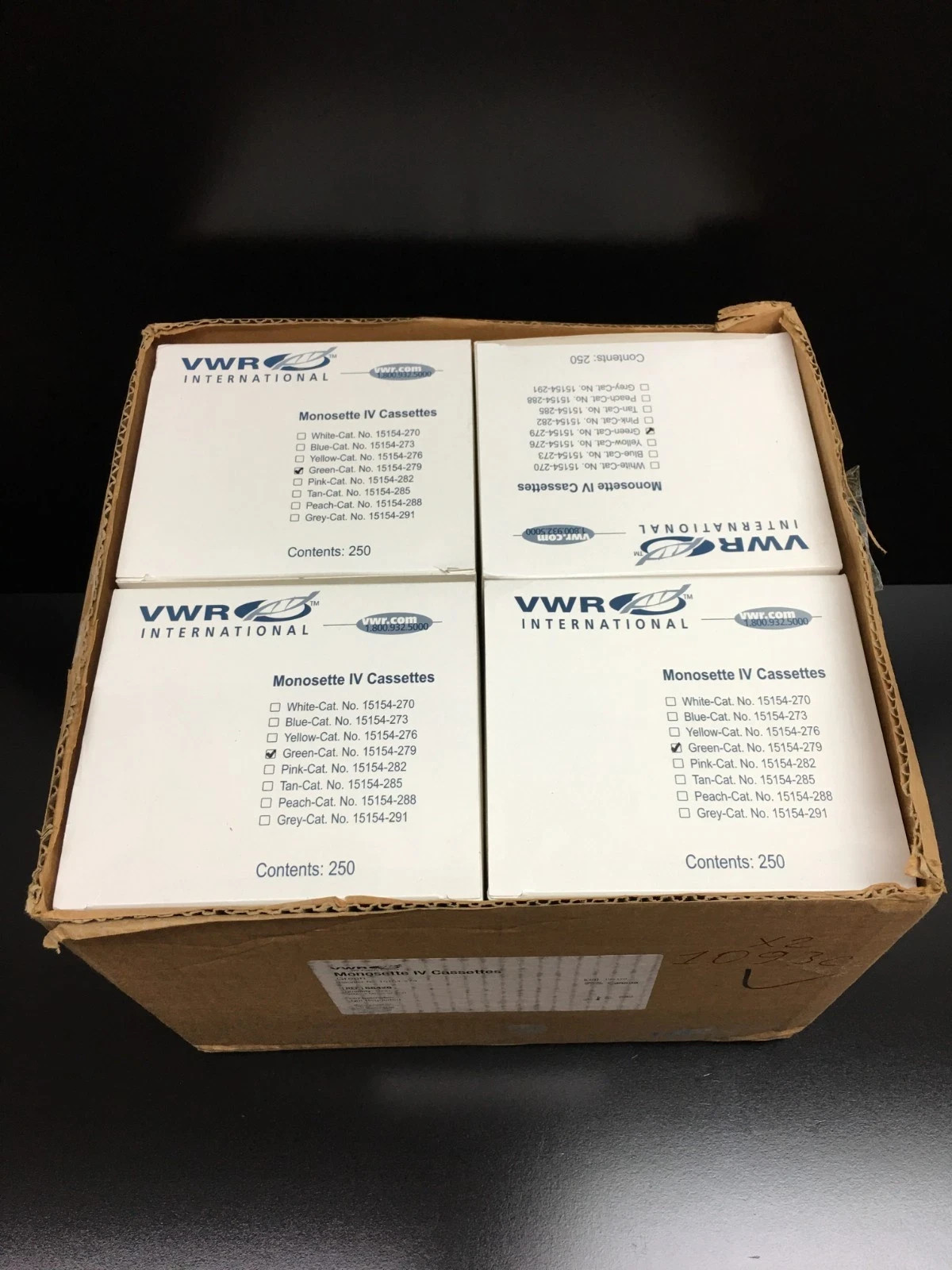 VWR Cat No 15154-279 Monosette IV Cassettes Green 1000 PCS VWR Cat No 15154-279 Monosette IV Cassettes Green 1000 PCS