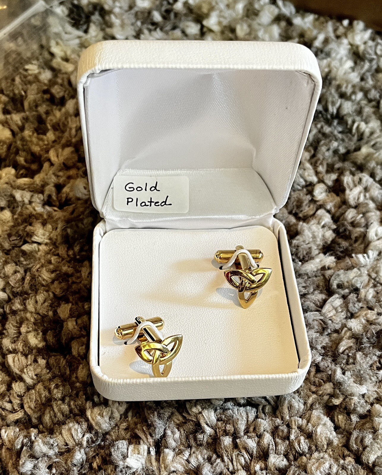 New Solvar Gold Plated Celtic Knot Cufflinks Ireland New Solvar Gold Plated Celtic Knot Cufflinks Ireland
