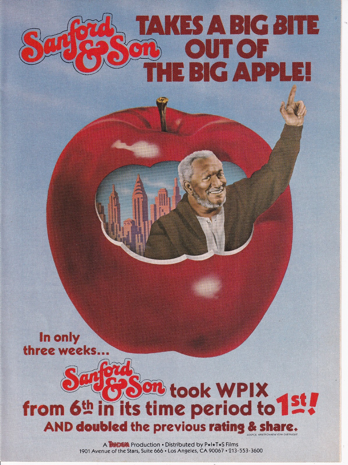 Redd Foxx Sanford & Son 1978 Ad- A Bite Out Of The Big Apple WPIX/advertisement