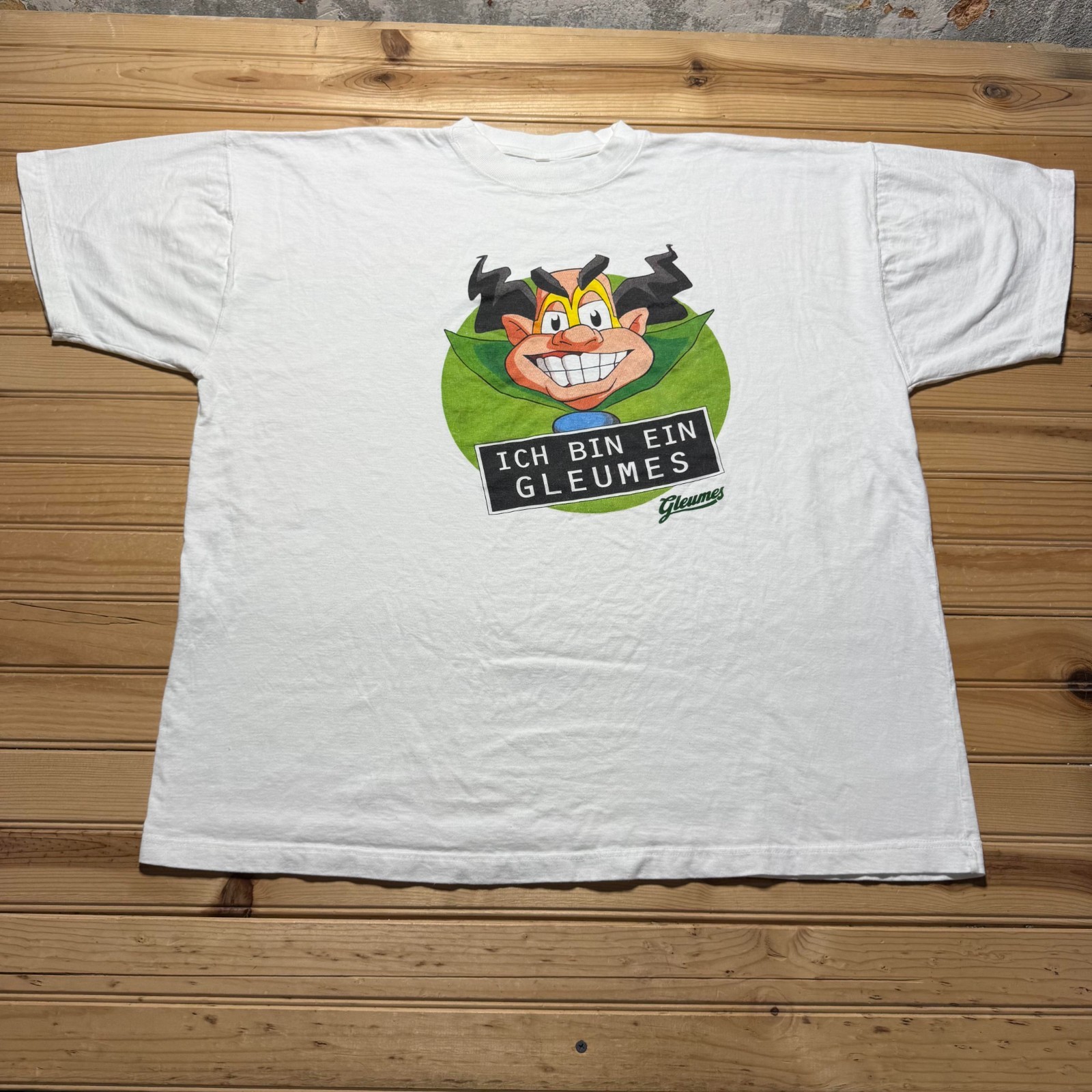 Vintage 90s Ich Bin Ein Gleumes Beer German Cartoon Promo Graphic T-Shirt - 2XL