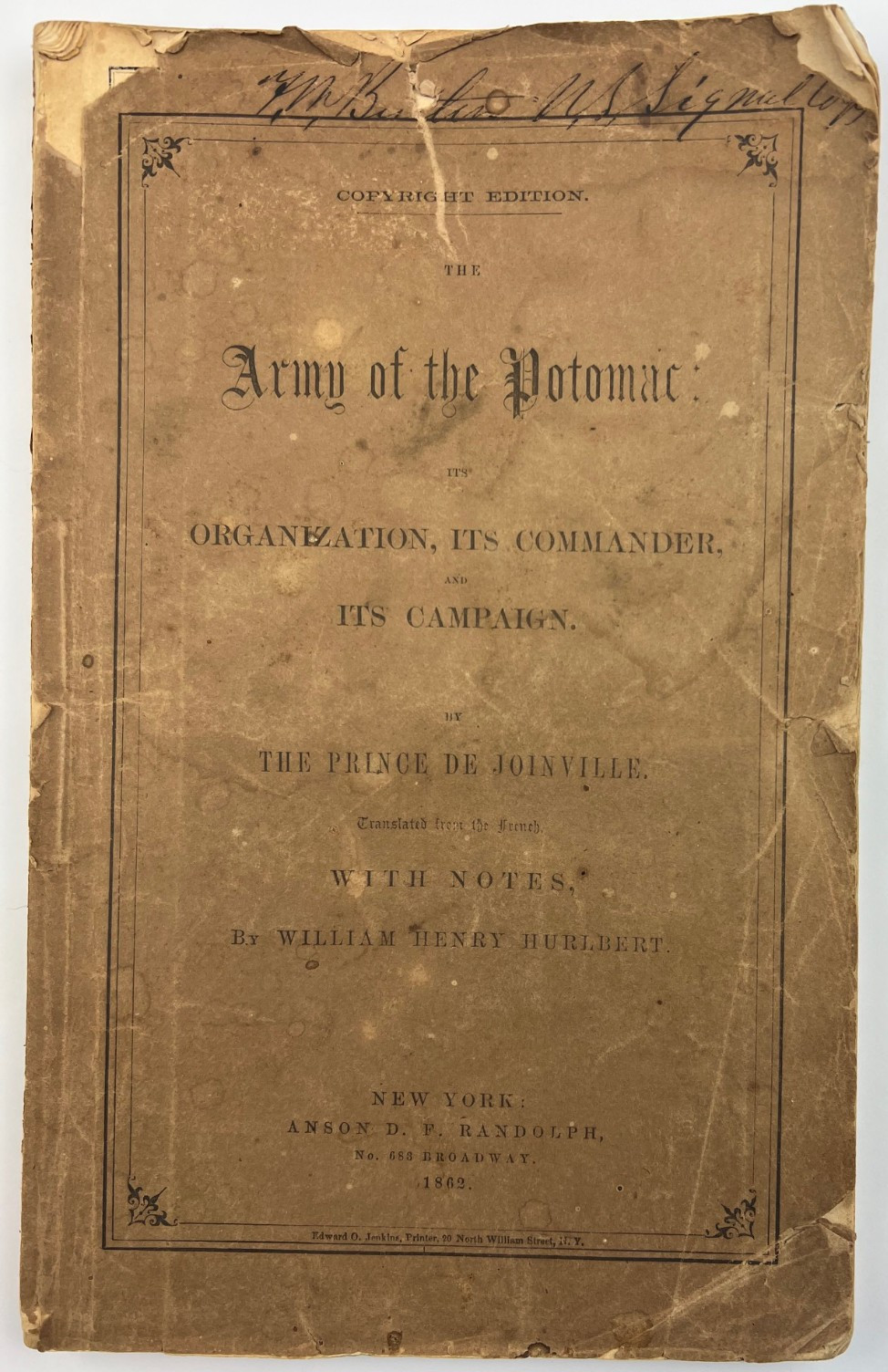 1862 Union Army Prince de Joinville Analysis Civil War Richmond VA Map Book