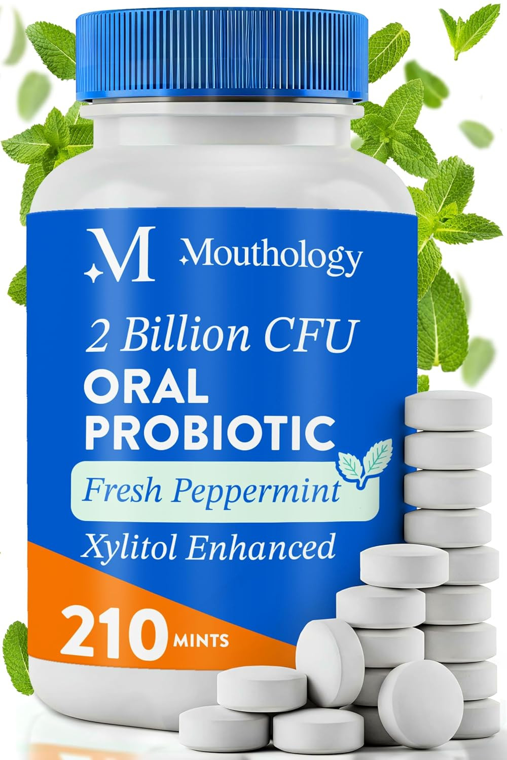Mouthology Oral Probiotics for Mouth Bad Breath with Xylitol (210 Count Mints), Mouthology Oral Probiotics for Mouth Bad Breath with Xylitol (210 Count Mints),