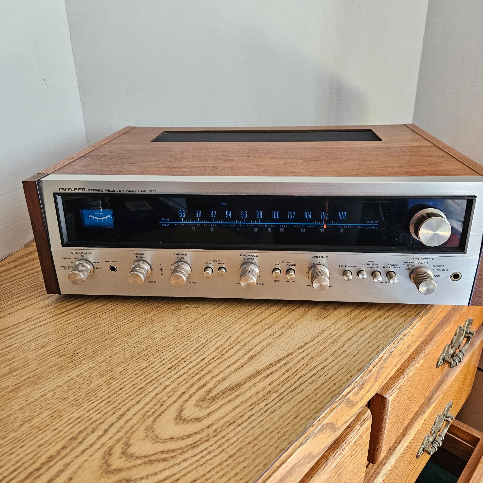 Champagne Face Pioneer SX-727 Stereo Receiver Working Champagne Face Pioneer SX-727 Stereo Receiver Working