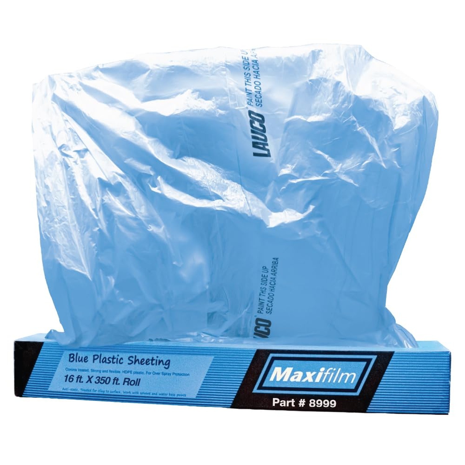 MAXIFILM 16ft x 350ft Roll of Blue Overspray Paintable Masking Plastic Sheeti... MAXIFILM 16ft x 350ft Roll of Blue Overspray Paintable Masking Plastic Sheeti...