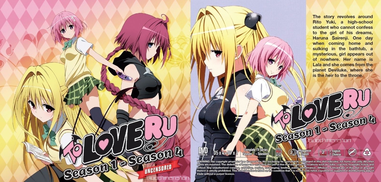 ANIME DVD~UNCUT~ENGLISH DUBBED~To Love-Ru Season 1-4(1-62End)All region+GIFT