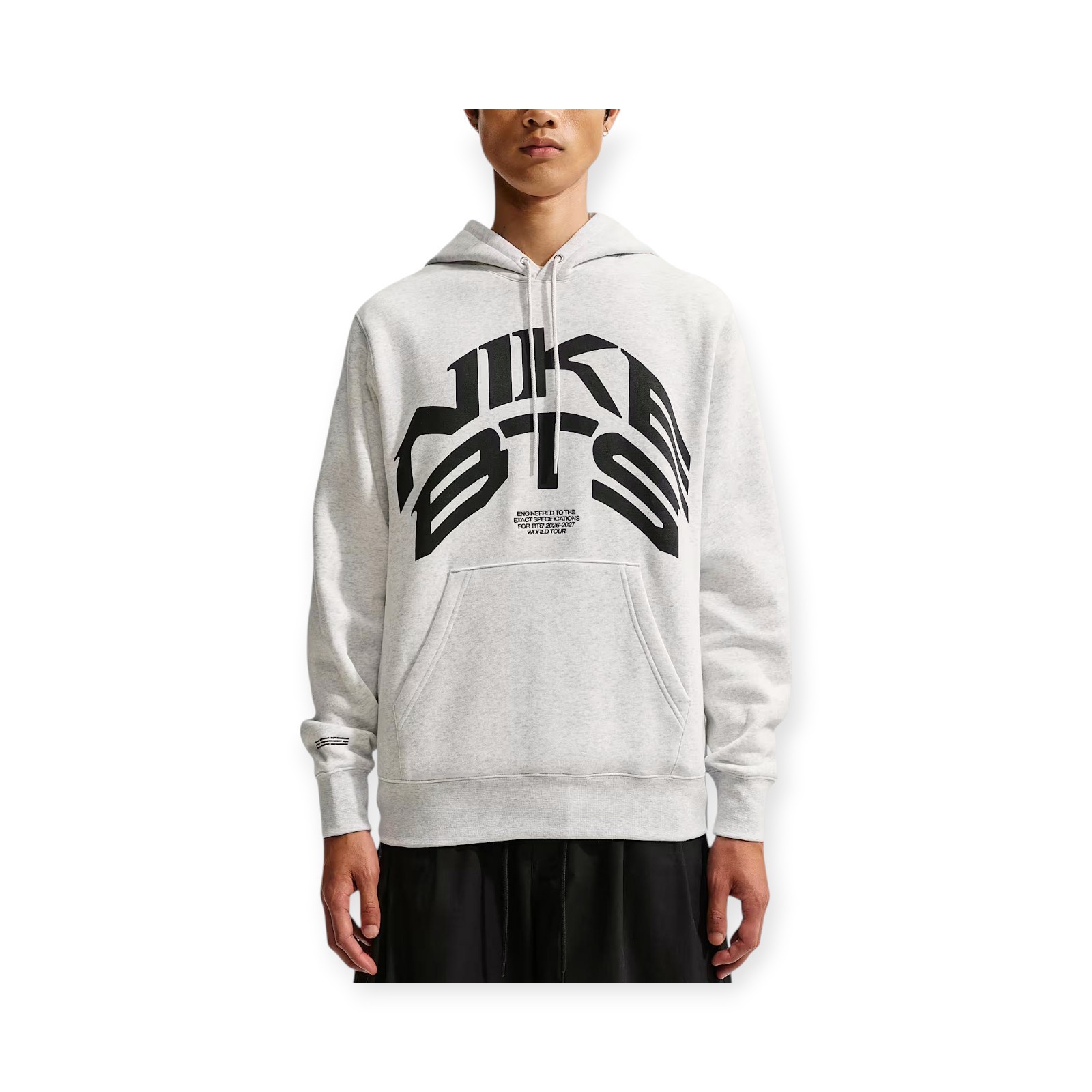 Nike BTS Hoodie Men\'s Grey Fleece Sweatshirt JA8525-051 K-Pop