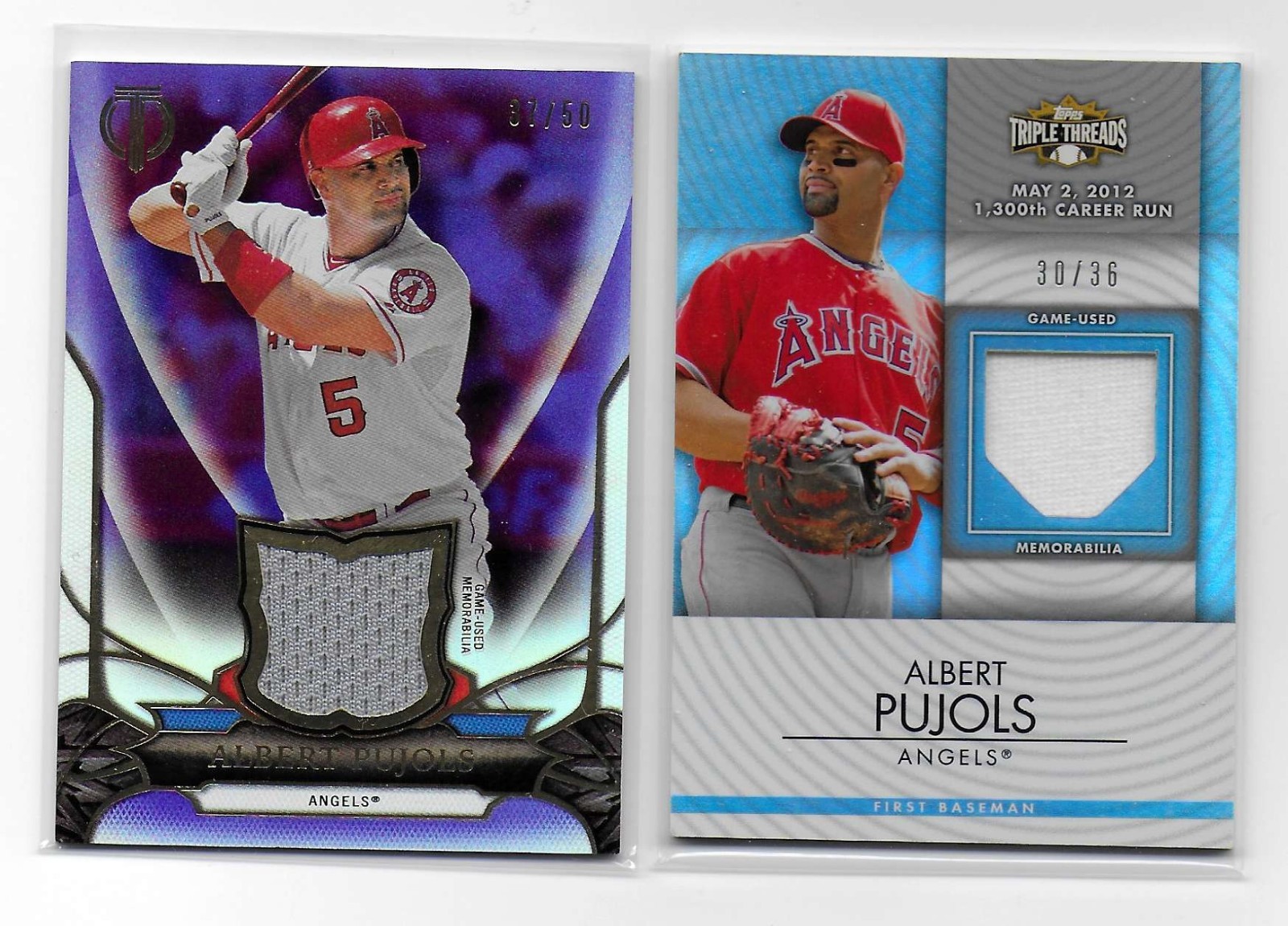ALBERT PUJOLS 🌟2012 / 2016 Topps 2 Card Jersey Relic Numbered🌟 /36 & /50 Set ALBERT PUJOLS 🌟2012 / 2016 Topps 2 Card Jersey Relic Numbered🌟 /36 & /50 Set