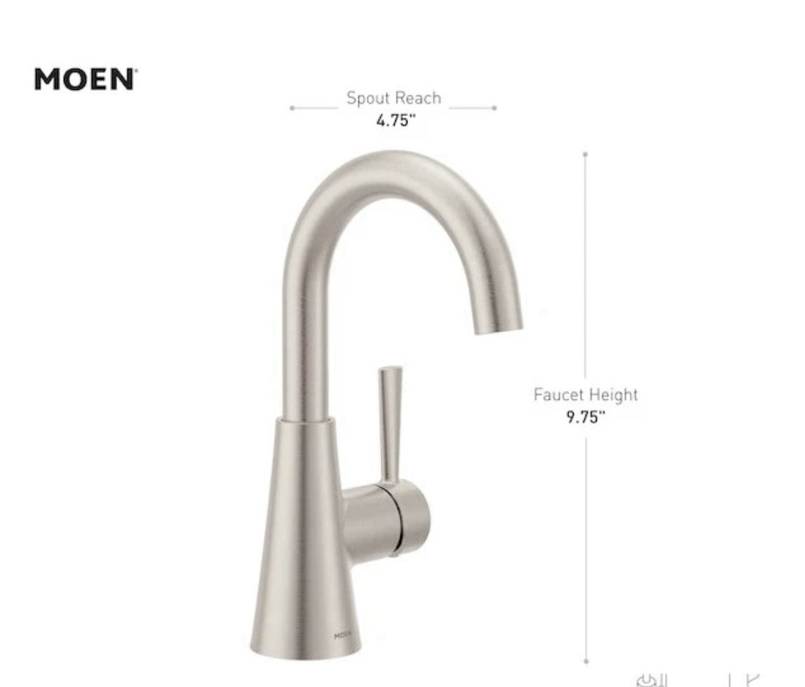 MOEN Ronan 84021SRN Single Hole Single-Handle Bathroom Faucet Brushed Nickle MOEN Ronan 84021SRN Single Hole Single-Handle Bathroom Faucet Brushed Nickle