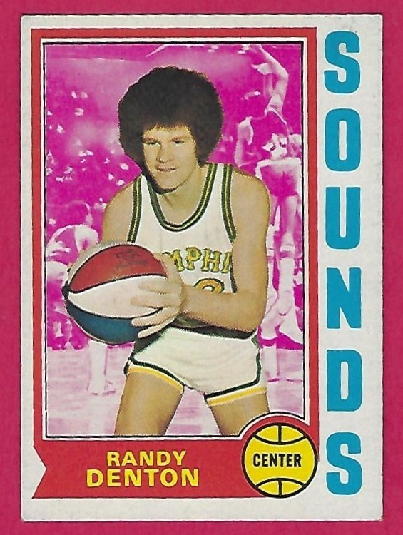 1974-75 Topps - Randy Denton #189 - Memphis Sounds - crease 1974-75 Topps - Randy Denton #189 - Memphis Sounds - crease