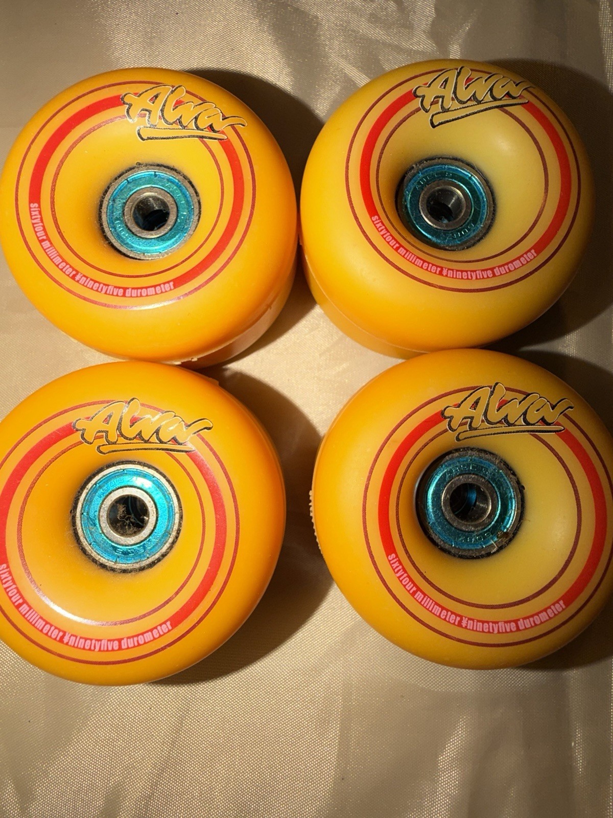 Vintage Tony Alva Skateboard Wheels 64mm 95A Orange Set of 4 w/ Bearings RARE Vintage Tony Alva Skateboard Wheels 64mm 95A Orange Set of 4 w/ Bearings RARE