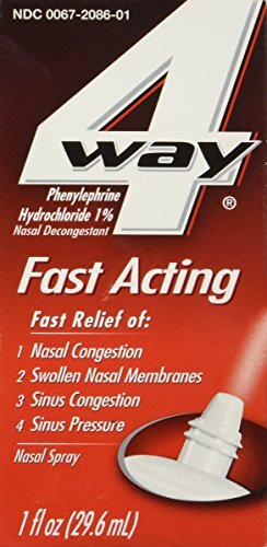 4 Pack 4 Way Fast Acting Nasal Decongestant Sinus Spray 1 Fl Oz each