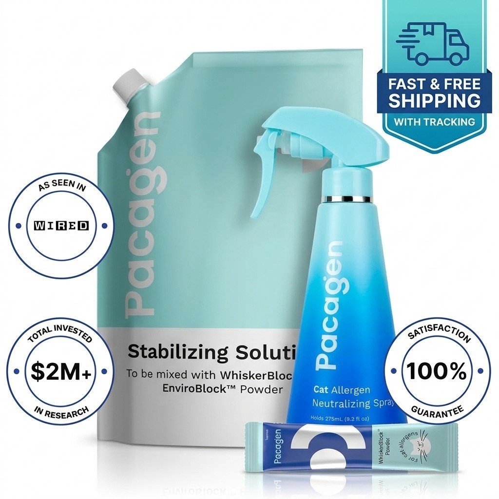 Pacagen Cat Allergen Neutralizing Spray WhiskerBlock Fel d 1 Pet Safe Allergy Pacagen Cat Allergen Neutralizing Spray WhiskerBlock Fel d 1 Pet Safe Allergy