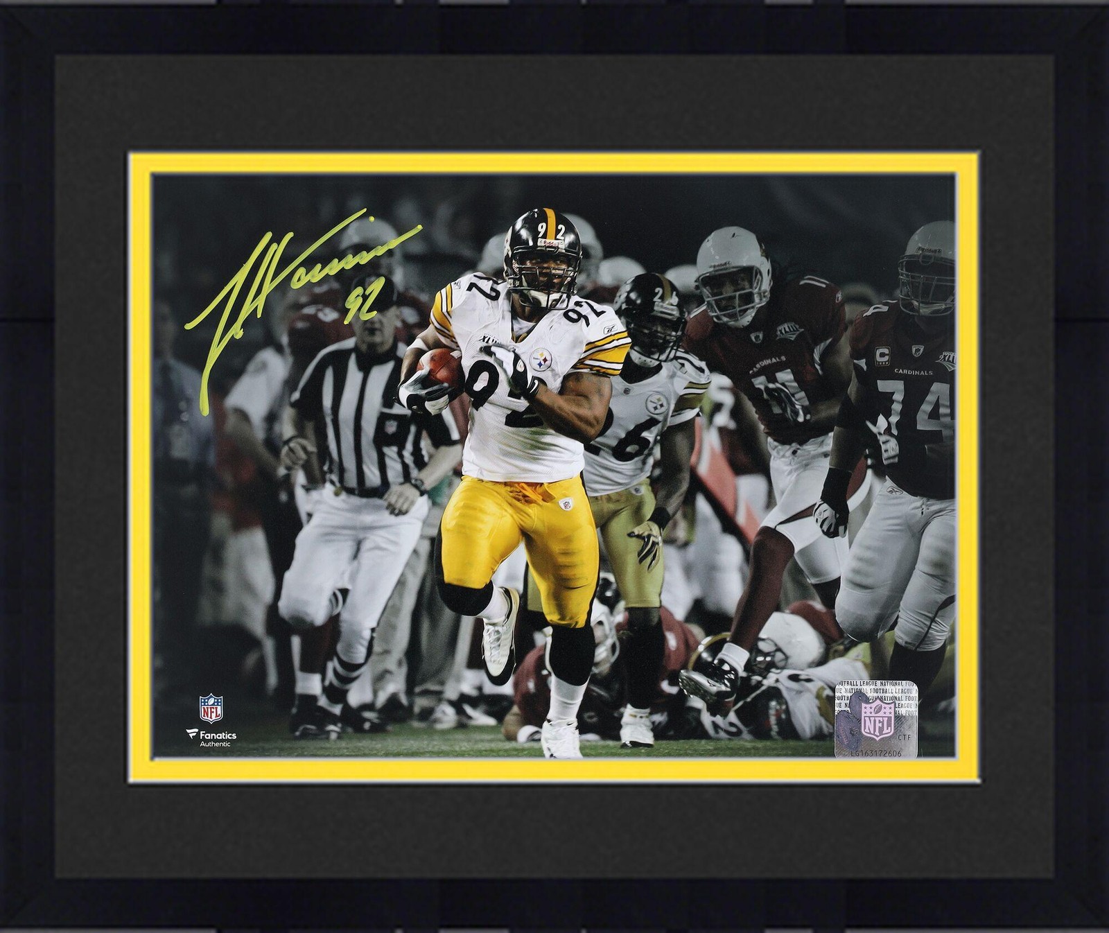Framed James Harrison Steelers Signed 8\