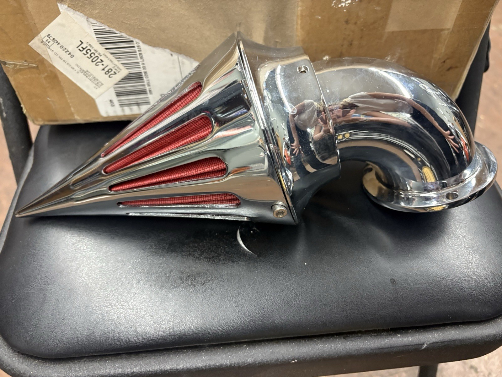 chrome motorcycle spike air intake filter kit New