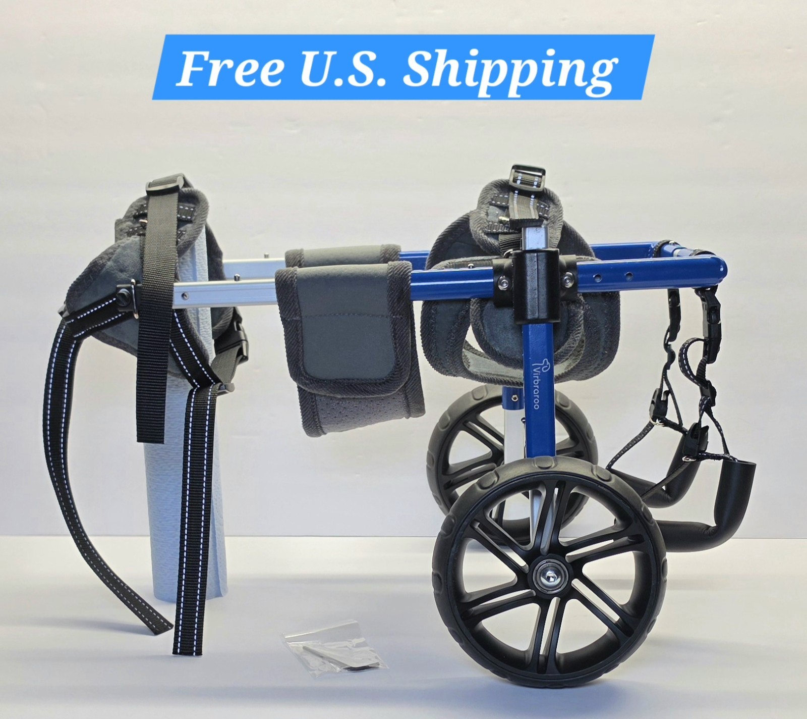 Virbraroo Dog Wheelchair Mobility Aid Adjustable Blue W/Harness - Clean - EUC Virbraroo Dog Wheelchair Mobility Aid Adjustable Blue W/Harness - Clean - EUC