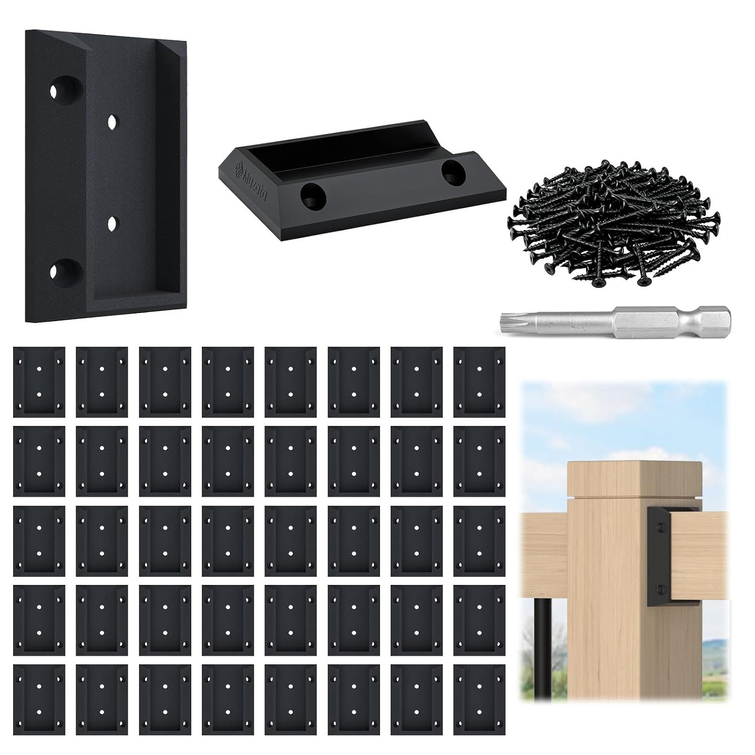40 Pcs Deck Railing Brackets Connectors for 2X4 Wood Post WT11