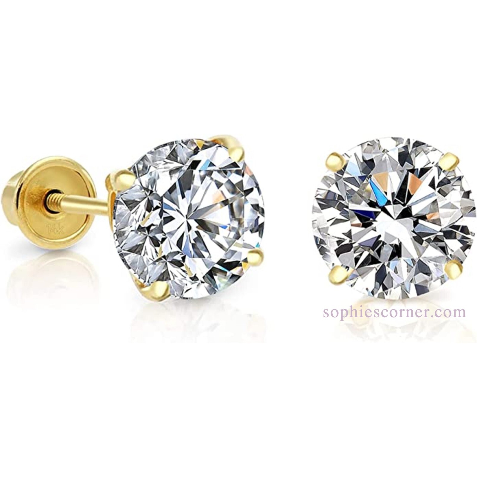 .50 ct. Sparkling Lab-Created Diamond Stud Earrings in 14k Yellow Gold .50 ct. Sparkling Lab-Created Diamond Stud Earrings in 14k Yellow Gold