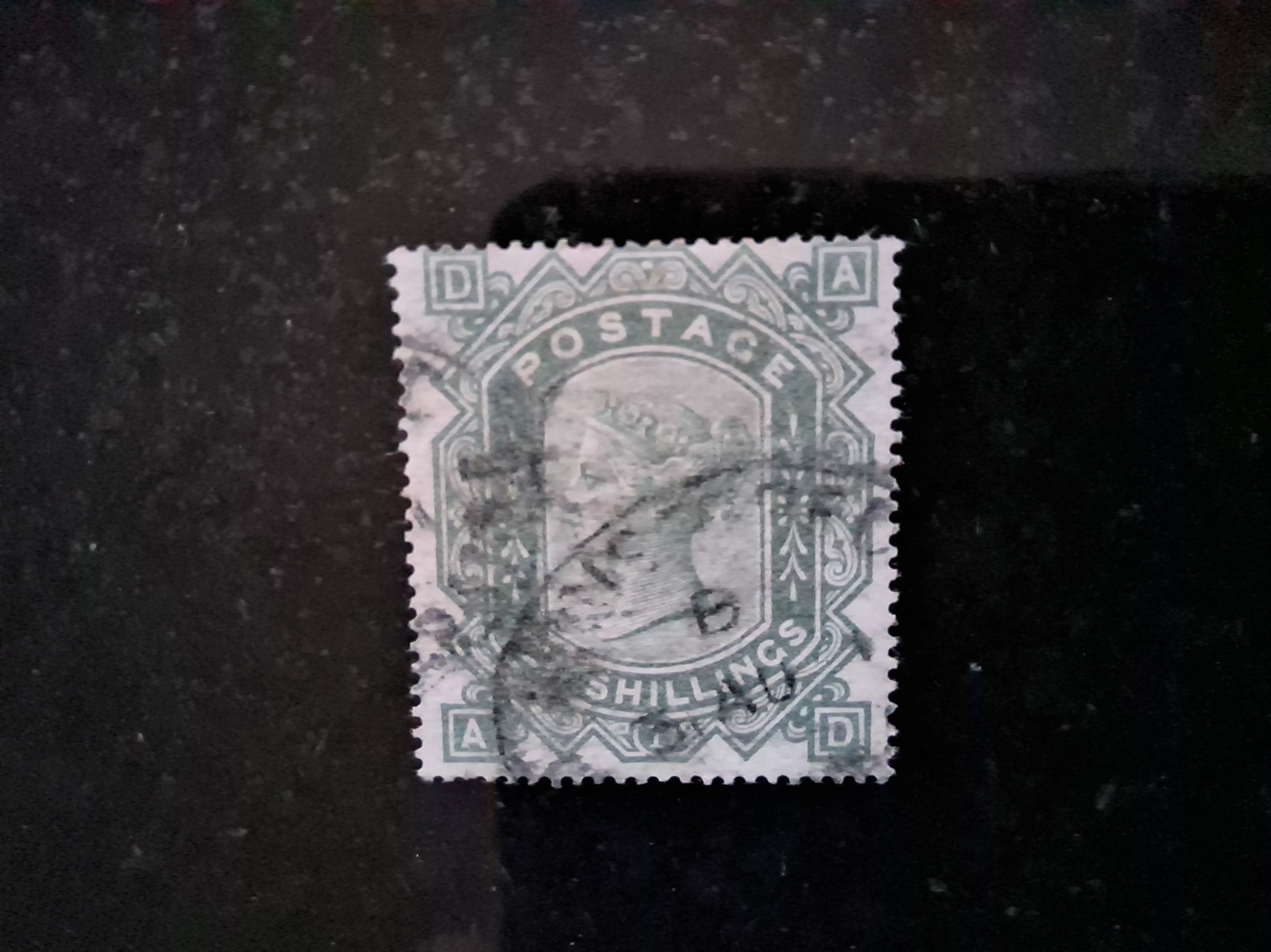 GB QV SG 128 10/- GREENISH GREY STAMP ,FU ,HINGED, WATERMARK MALTESE CROSS. GB QV SG 128 10/- GREENISH GREY STAMP ,FU ,HINGED, WATERMARK MALTESE CROSS.