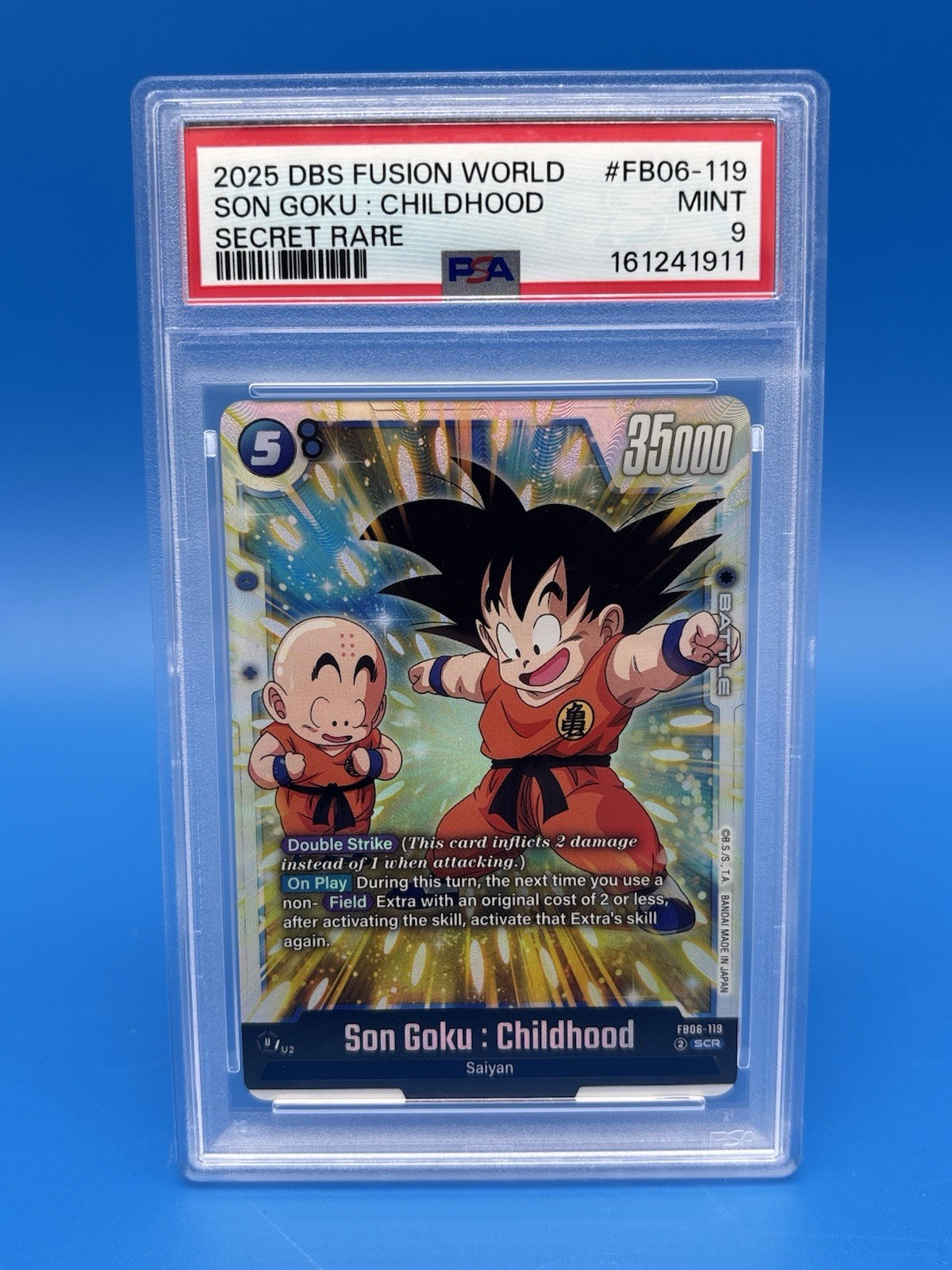 2025 DBS Fusion World Son Goku Childhood FB06-119 Secret Rare SCR PSA 9