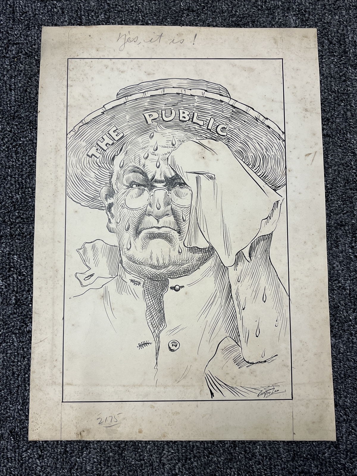 Vintage Original Pittsburgh Newspaper Illustration The Public Man By Canfield