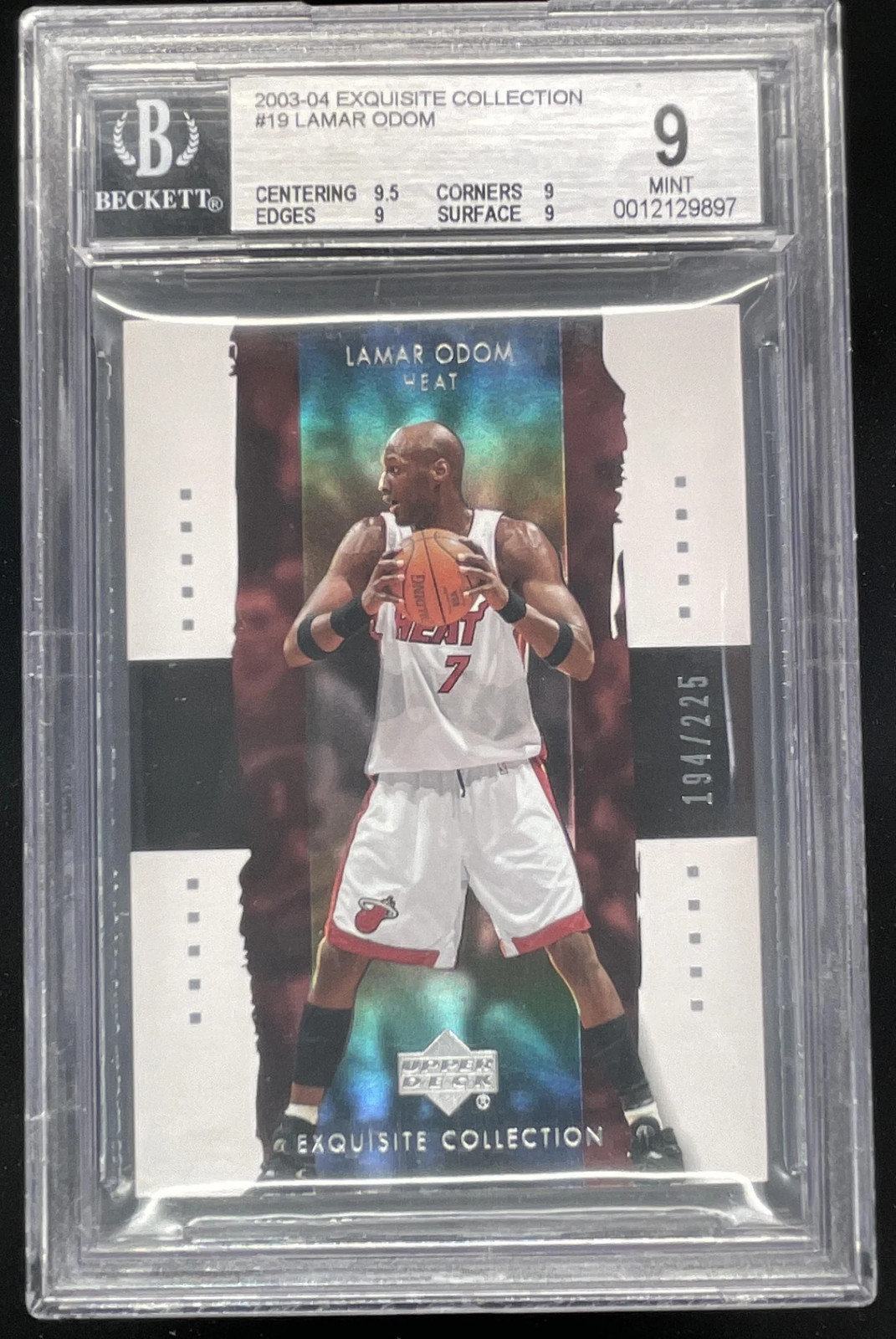 2003-04 Upper Deck Exquisite Collection #19 Lamar Odom /225 BGS 9 2003-04 Upper Deck Exquisite Collection #19 Lamar Odom /225 BGS 9