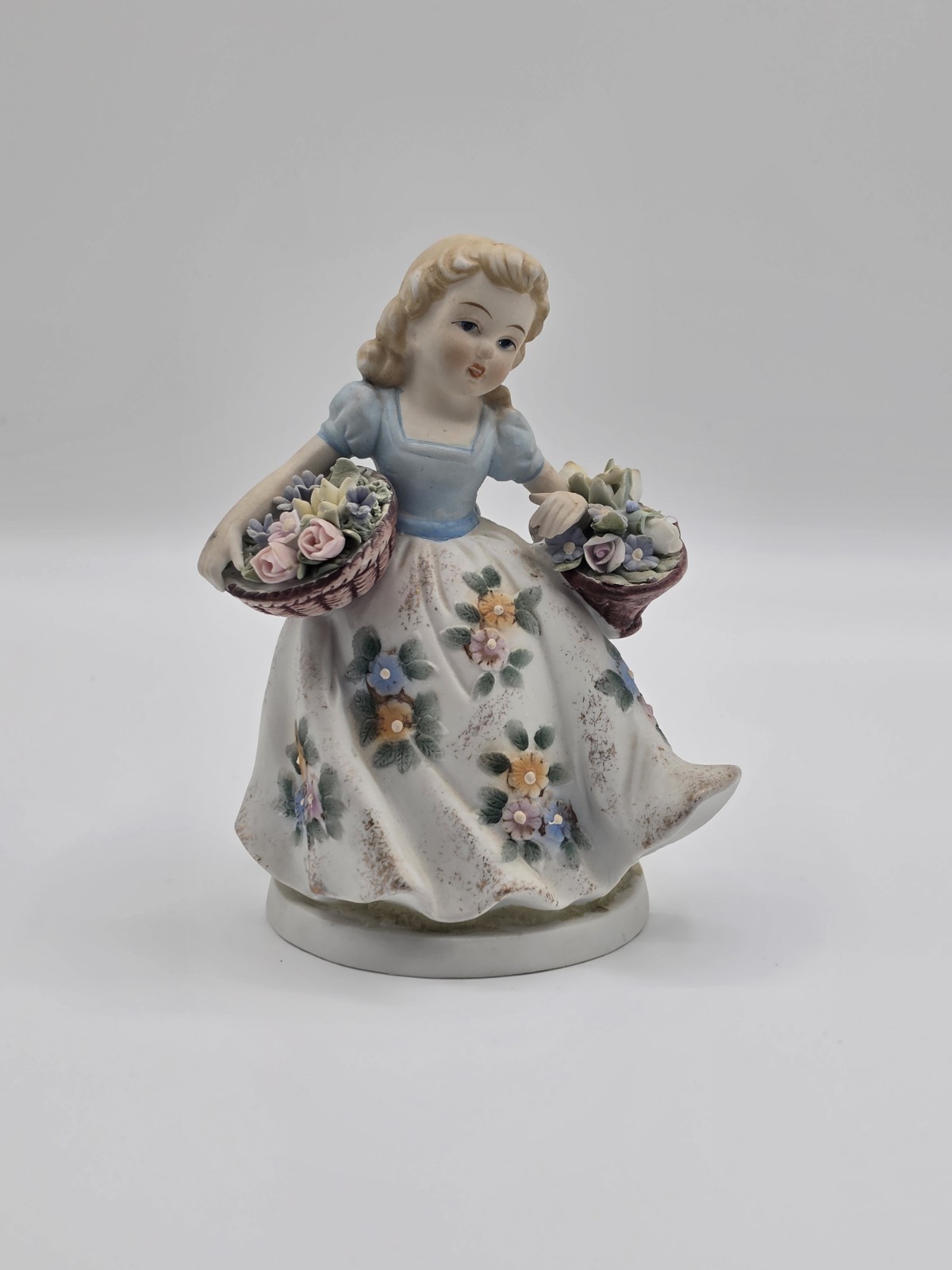 Vintage Lefton China KW2340B Flower Girl Figurine Hand Painted Japan 6 Vintage Lefton China KW2340B Flower Girl Figurine Hand Painted Japan 6