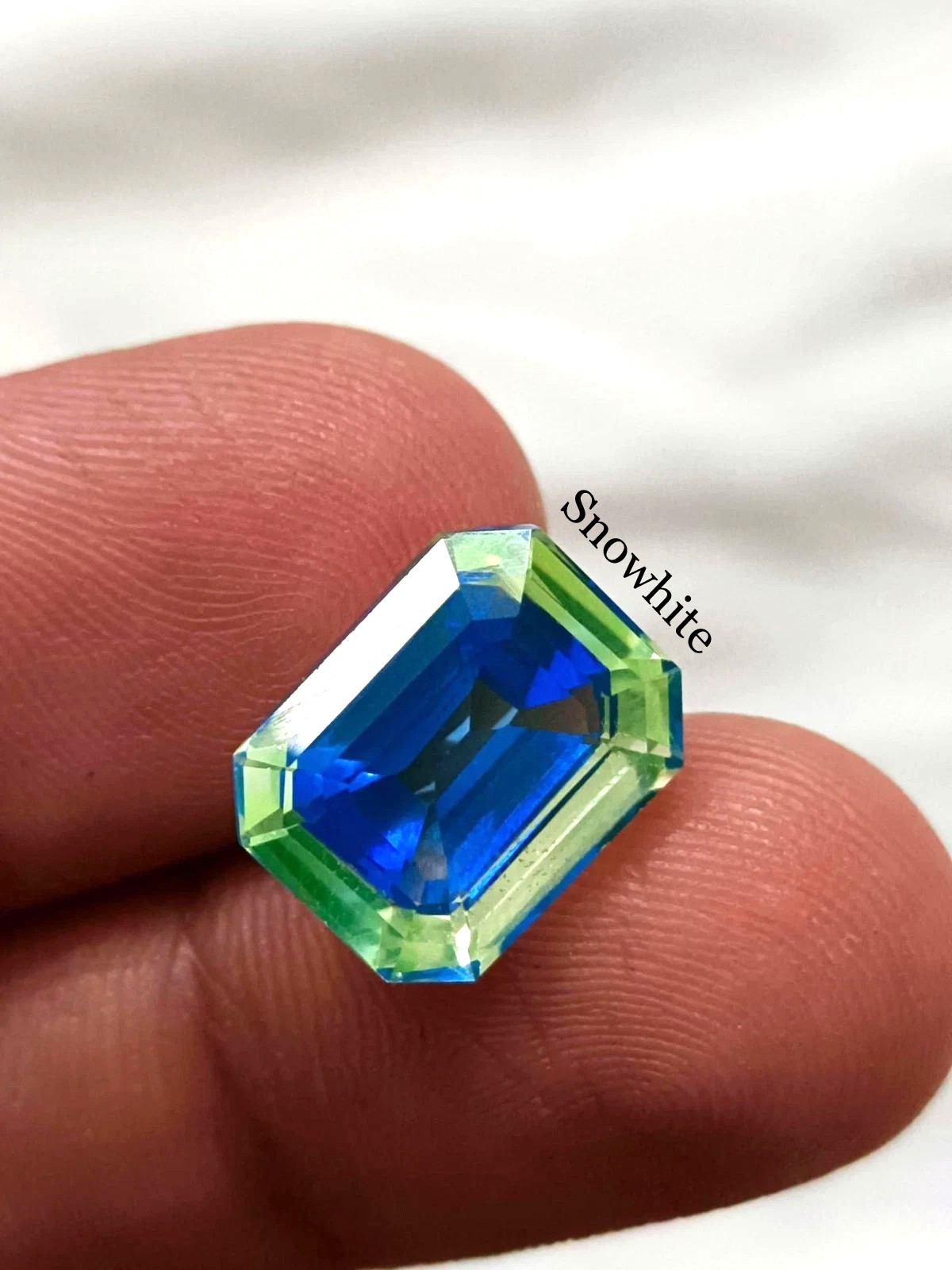 Certified Pitambari Sapphire 11 Ct+ Emerald Cut Natural Loose Gemstone Rare Find Certified Pitambari Sapphire 11 Ct+ Emerald Cut Natural Loose Gemstone Rare Find