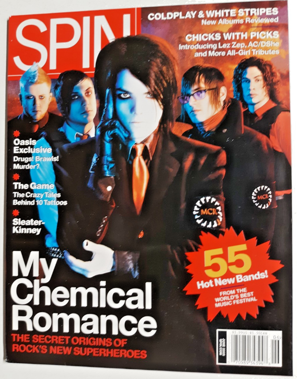 Spin Magazine June 2005 My Chemical Romance Oasis AC/DSHE Lez Zep...no label Spin Magazine June 2005 My Chemical Romance Oasis AC/DSHE Lez Zep...no label