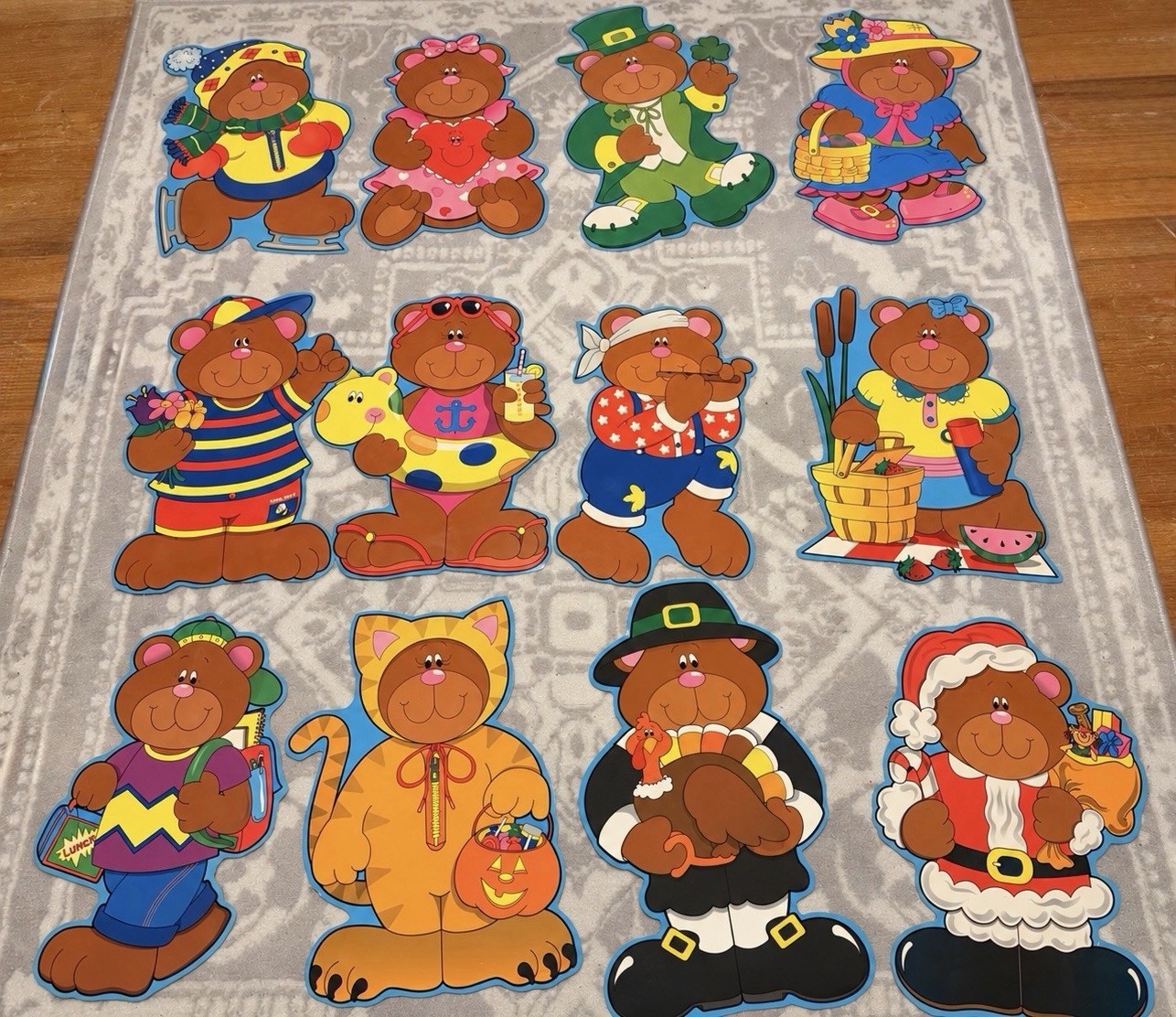 rare vintage carson dellosa seasonal bear bulletin board classroom posters
