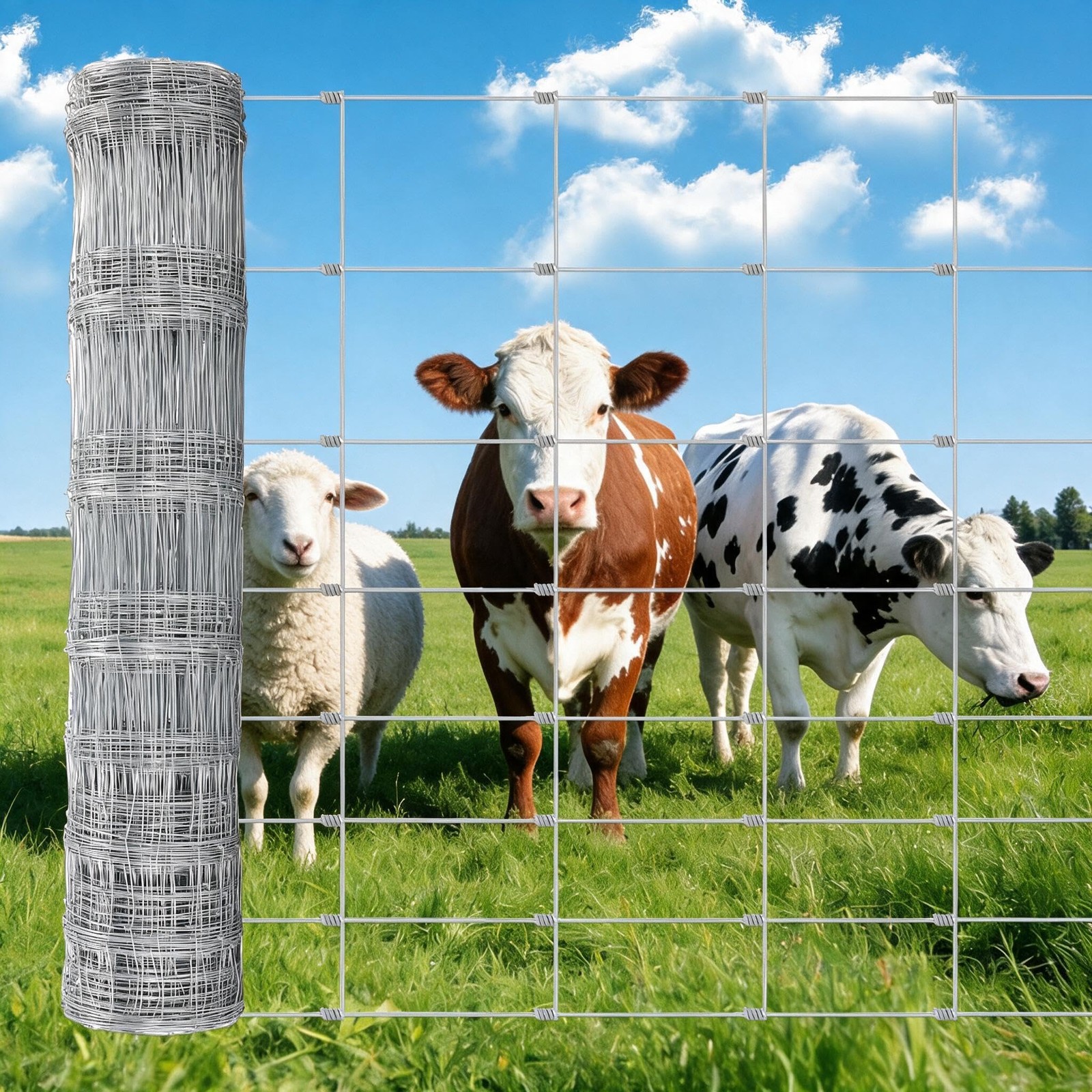 4/5/6Ft x 164/328Ft Farm Fence 12GA Galvanized Goats Cattle Fence Animals Prote 4/5/6Ft x 164/328Ft Farm Fence 12GA Galvanized Goats Cattle Fence Animals Prote