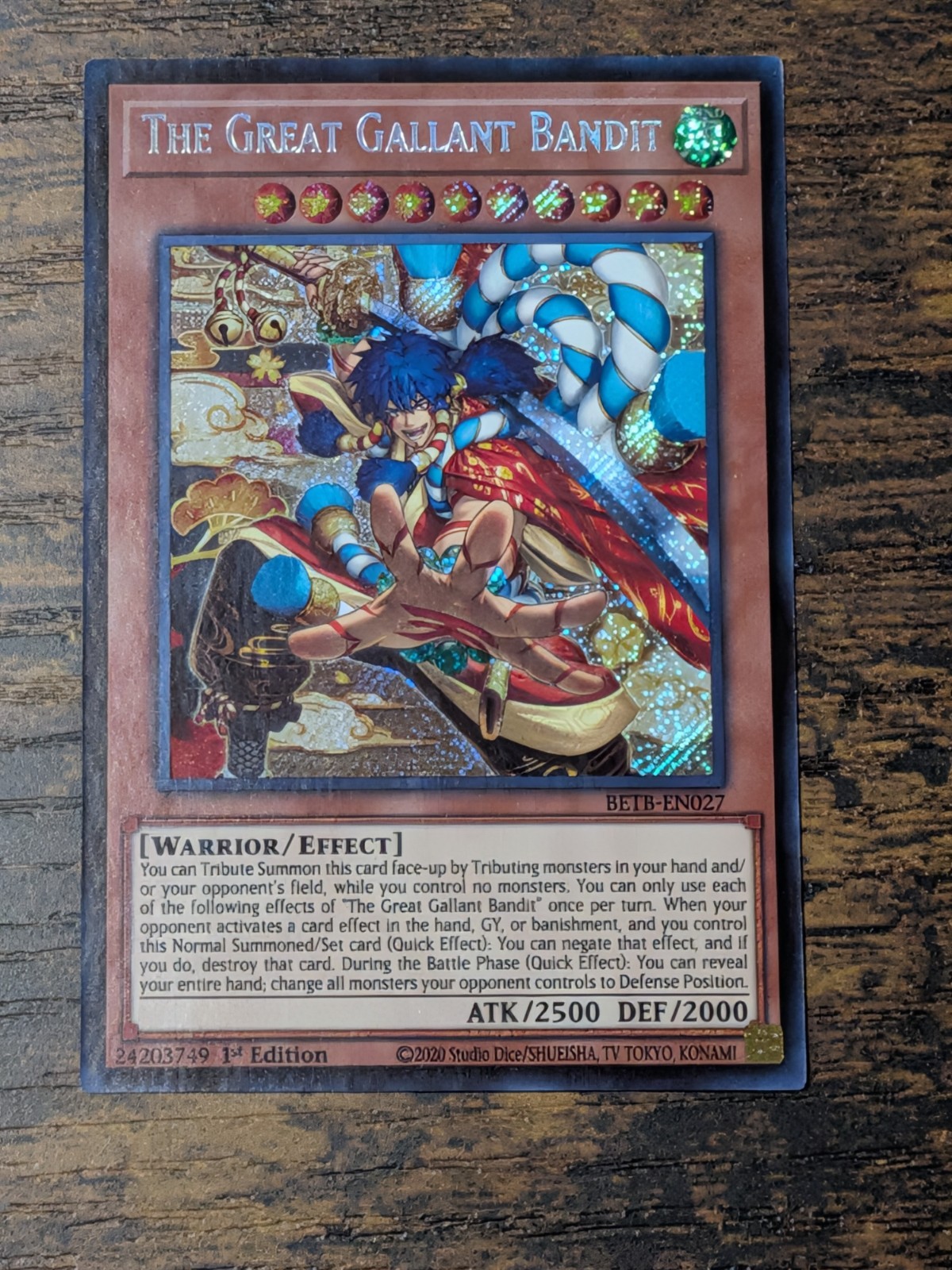 Yugioh 1x The Great Gallant Bandit BETB-EN027 Secret Rare 1st Ed NM Yugioh 1x The Great Gallant Bandit BETB-EN027 Secret Rare 1st Ed NM