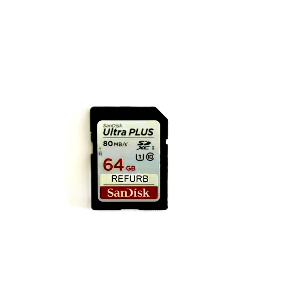 SanDisk 64GB Ultra PLUS SD Memory Card, Class 10/UHS-1, 80MB/S HIGH Performance