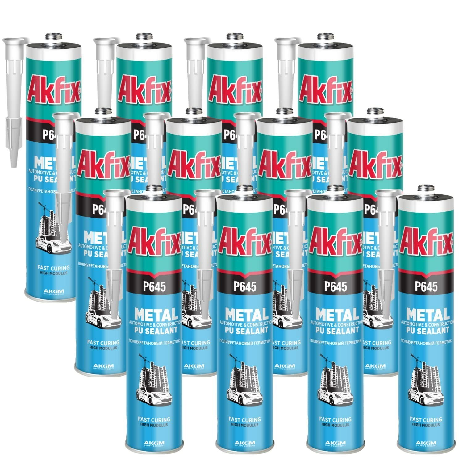 Akfix Auto Body Seam Sealer Black Automotive Metal Construction PU Sealant 12Pk