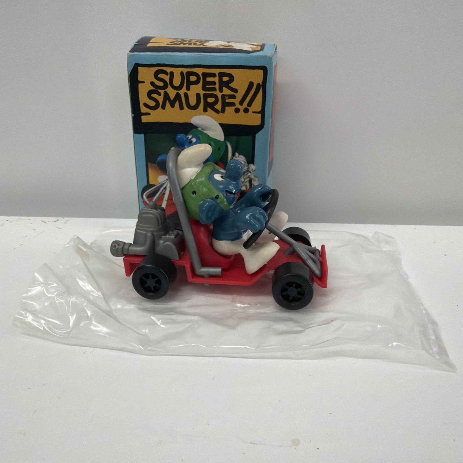 Vintage 1979 Super Smurf Go Cart 6725 Schleich Wallace Berrie Vintage 1979 Super Smurf Go Cart 6725 Schleich Wallace Berrie
