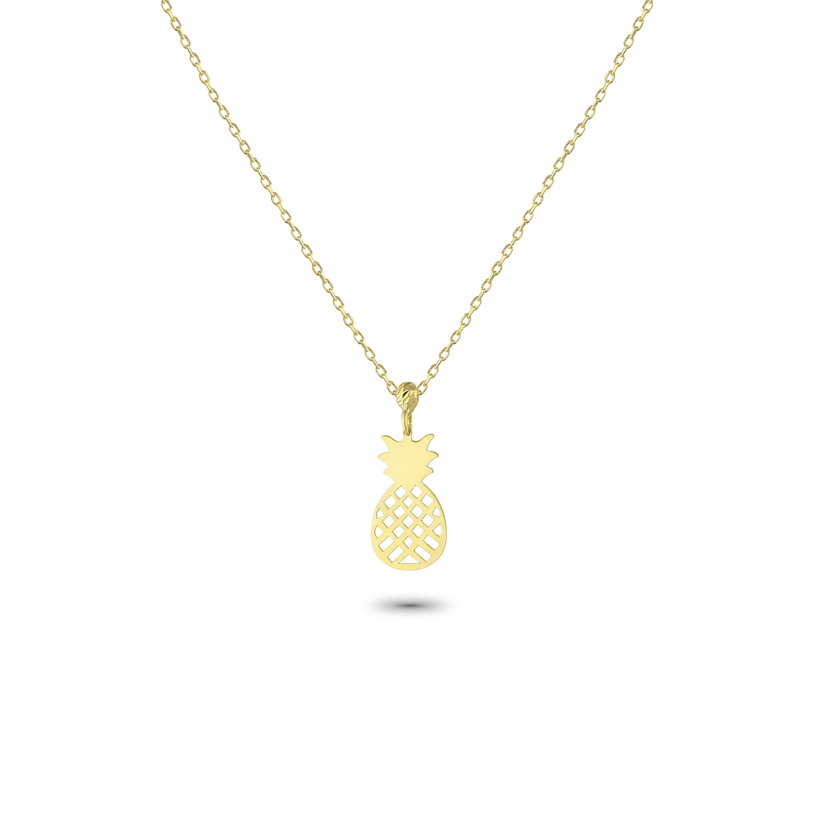 Glorria 14k Solid Gold Pineapple Necklace