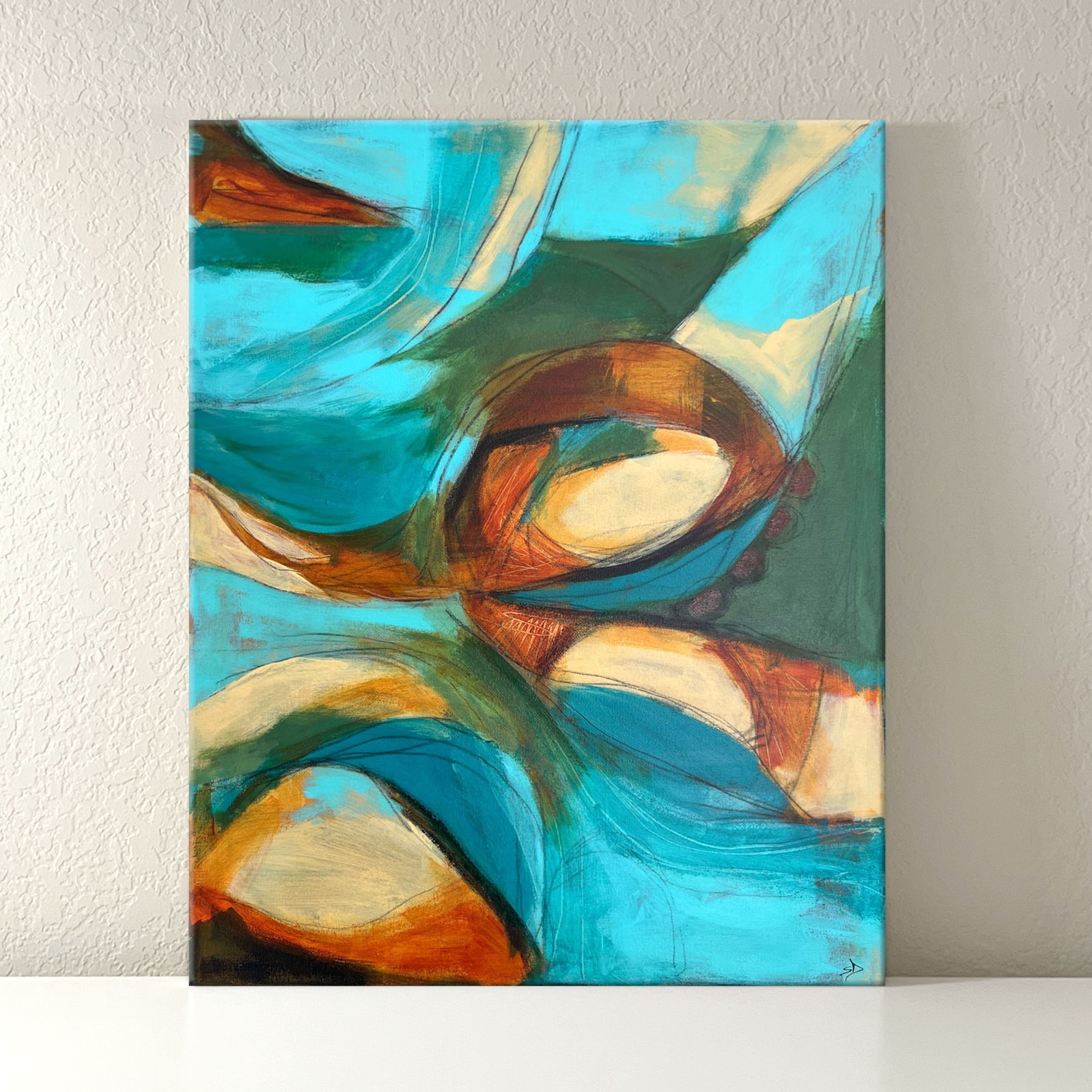 Original Abstract Expressionist Painting 16x20 Handpainted Acrylic on Canvas